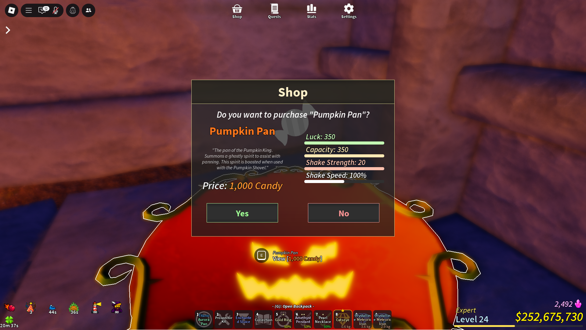Pumpkin Pan (Image via Roblox Corporation)