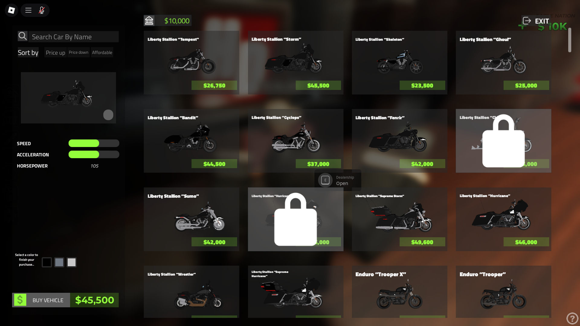 Buying new bikes (Image via Roblox Corporation)