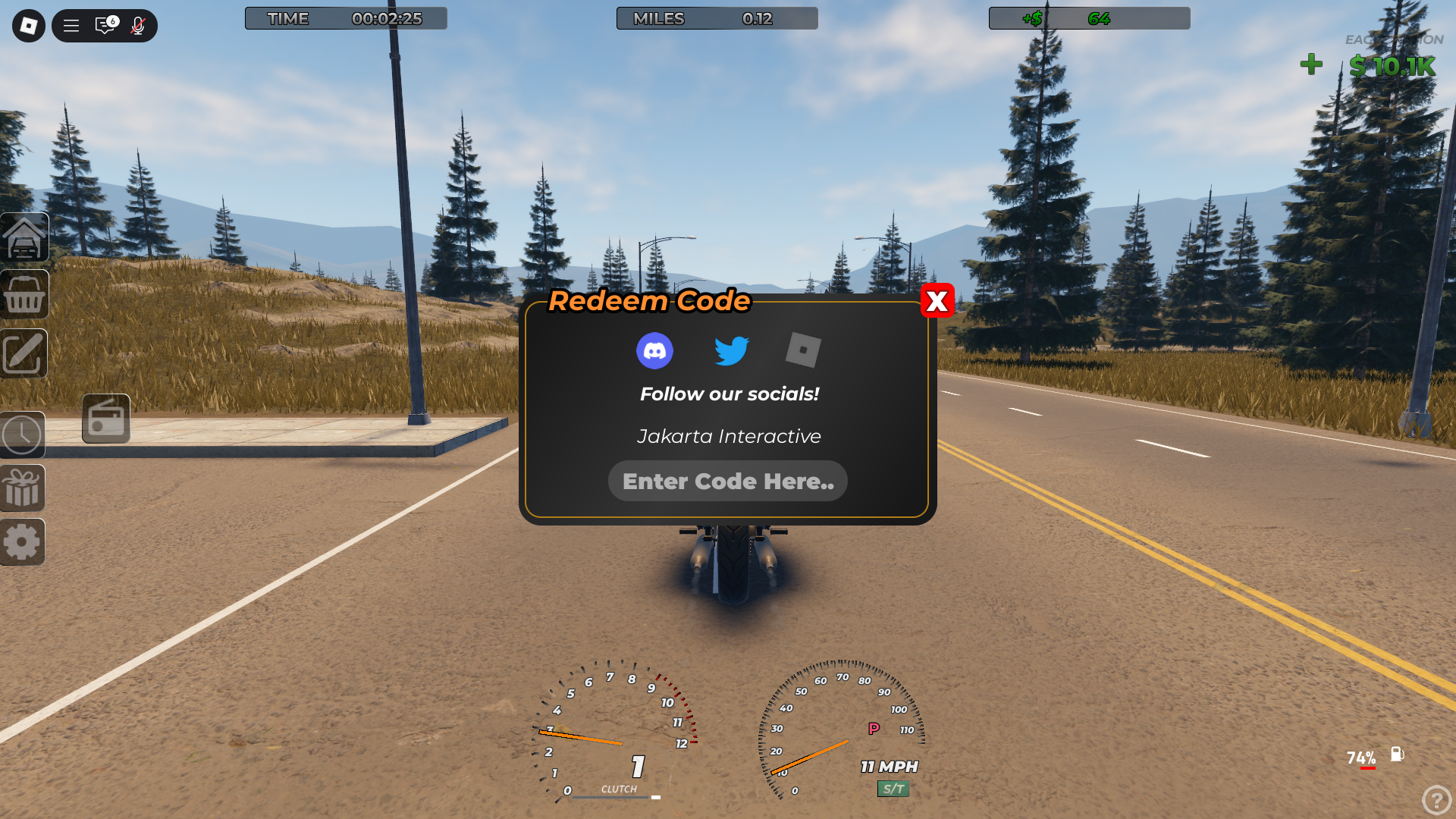 Redeeming codes (Image via Roblox Corporation)