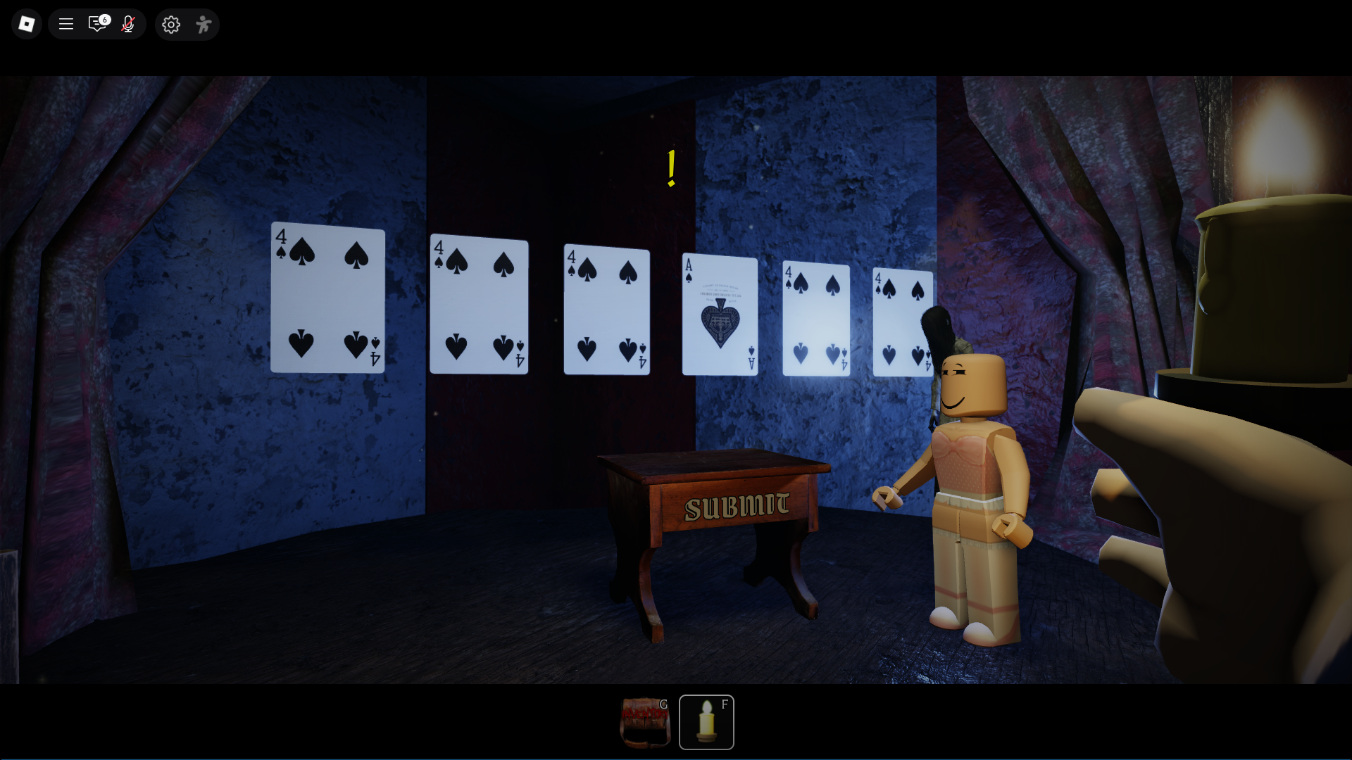 Cards puzzle (Image via Roblox Corporation)
