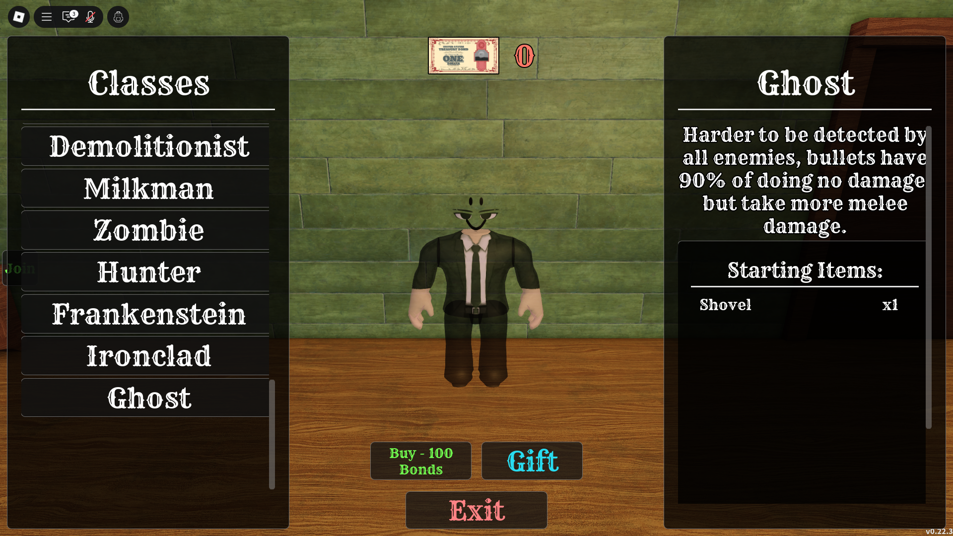 Ghost Class in Dead Rails (Image via Roblox Corporation)