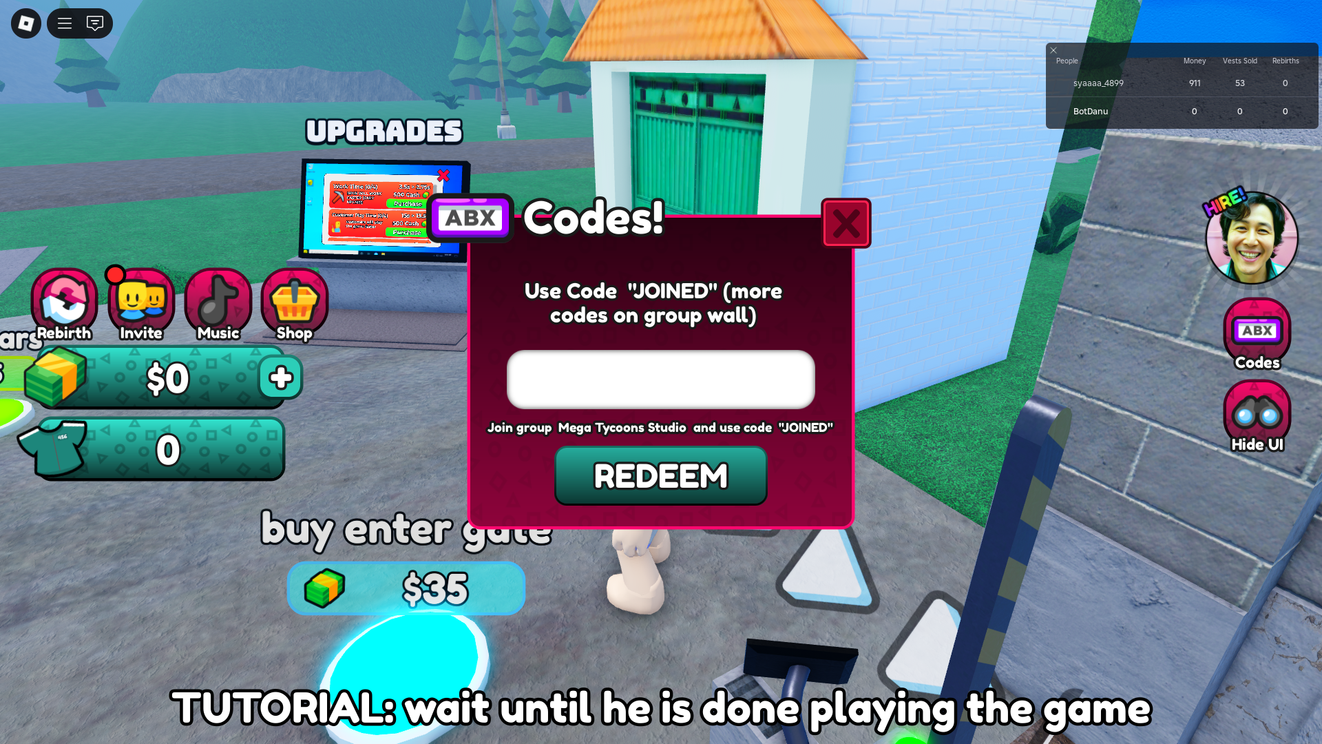 Redeeming codes (Image via Roblox Corporation)