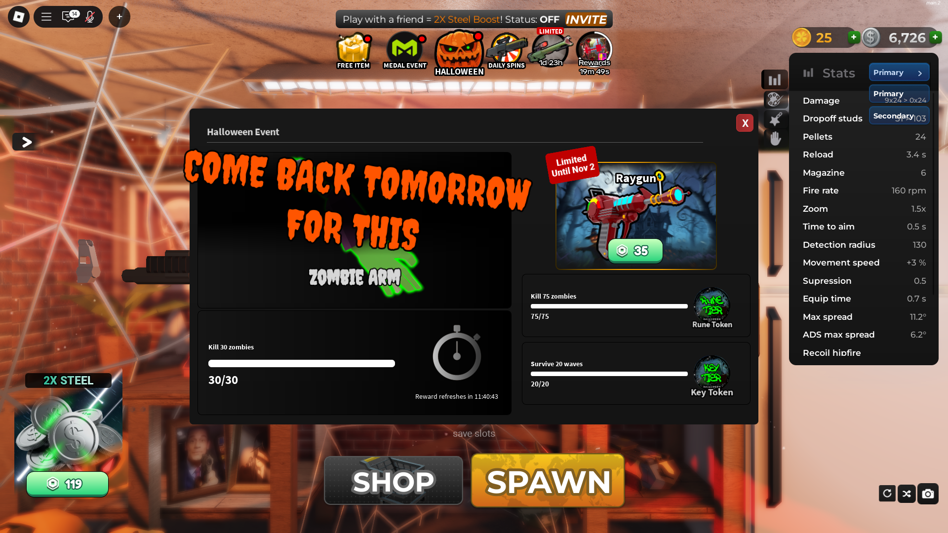 Halloween event progress (Image via Roblox Corporation)