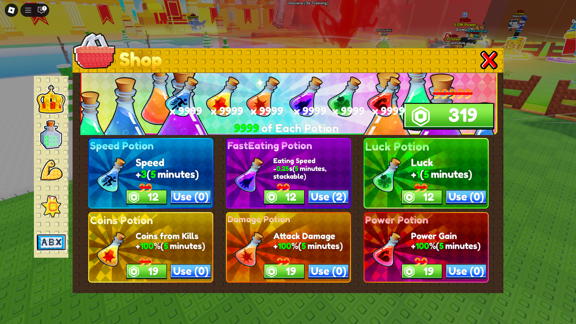 Free potions from codes (Image via Roblox Corporation)