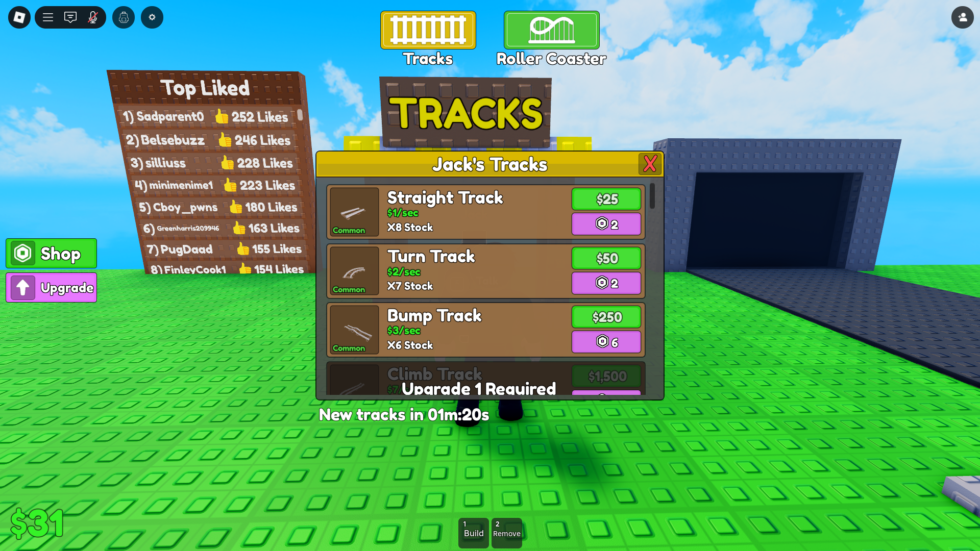 Buying new Tracks (Image via Roblox Corporation)