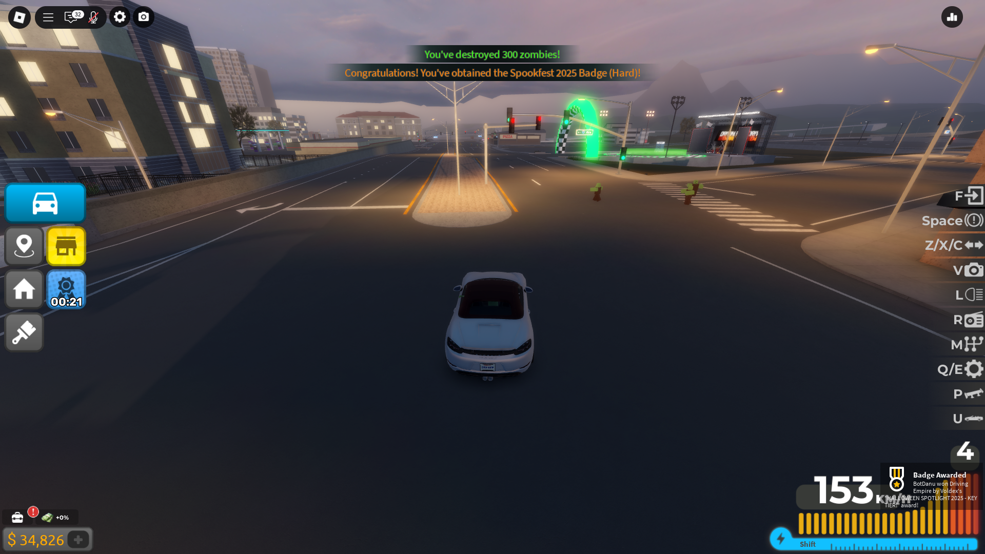 300 Zombies destoryed (Image via Roblox Corporation)