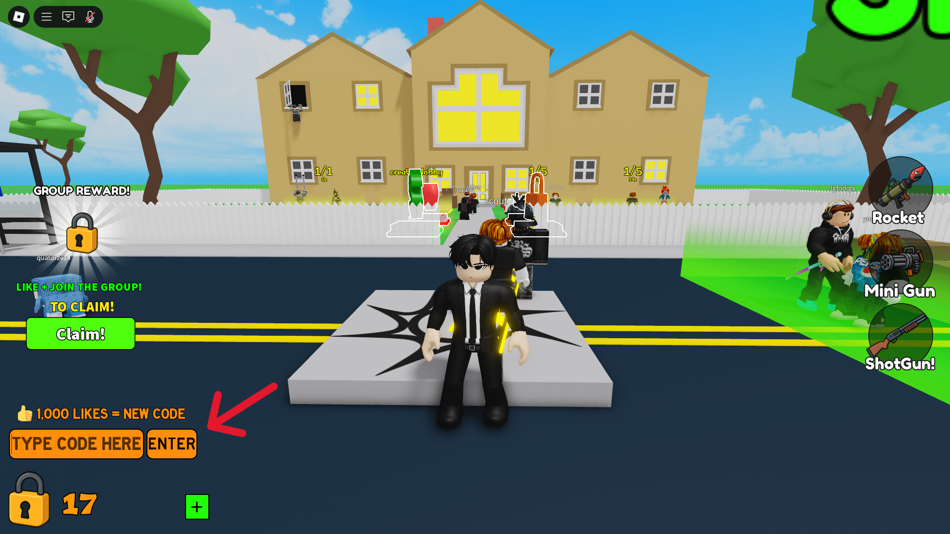 Redeeming codes (Image via Roblox Corporation)