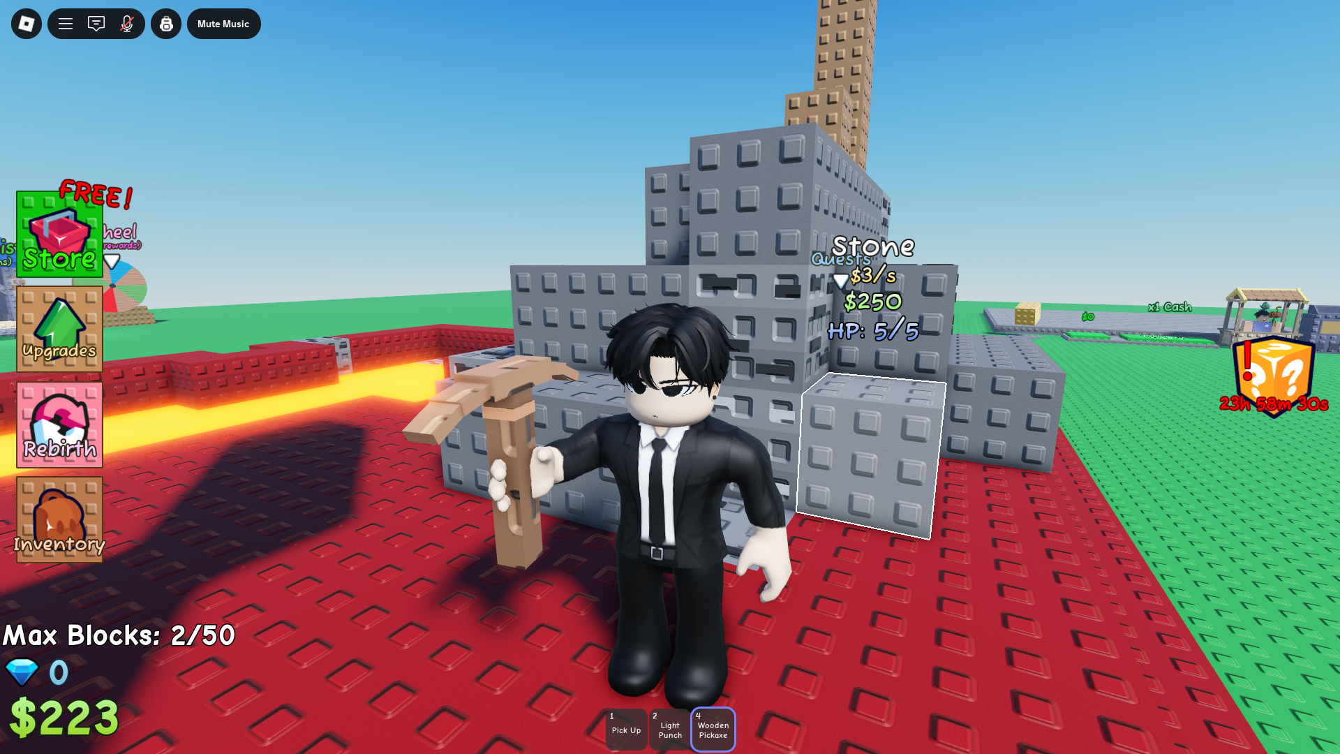 Mine a Block (Image via Roblox Corporation)