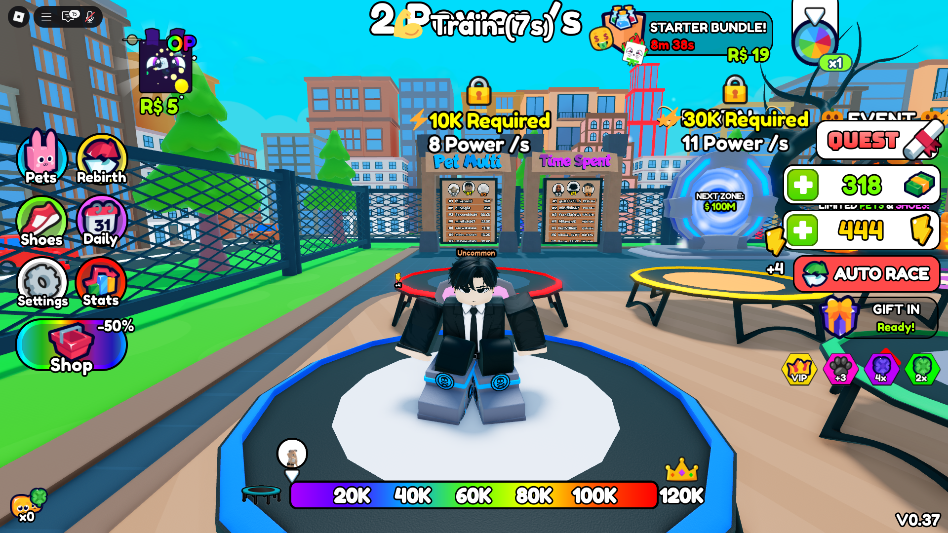 Trampoline Training (Image via Roblox Corporation)