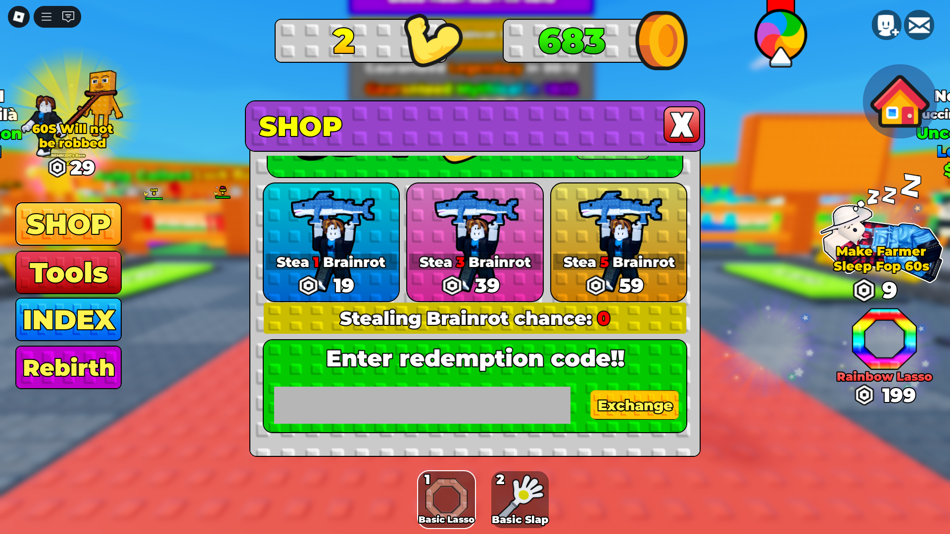 Redeeming codes (Image via Roblox Corporation)