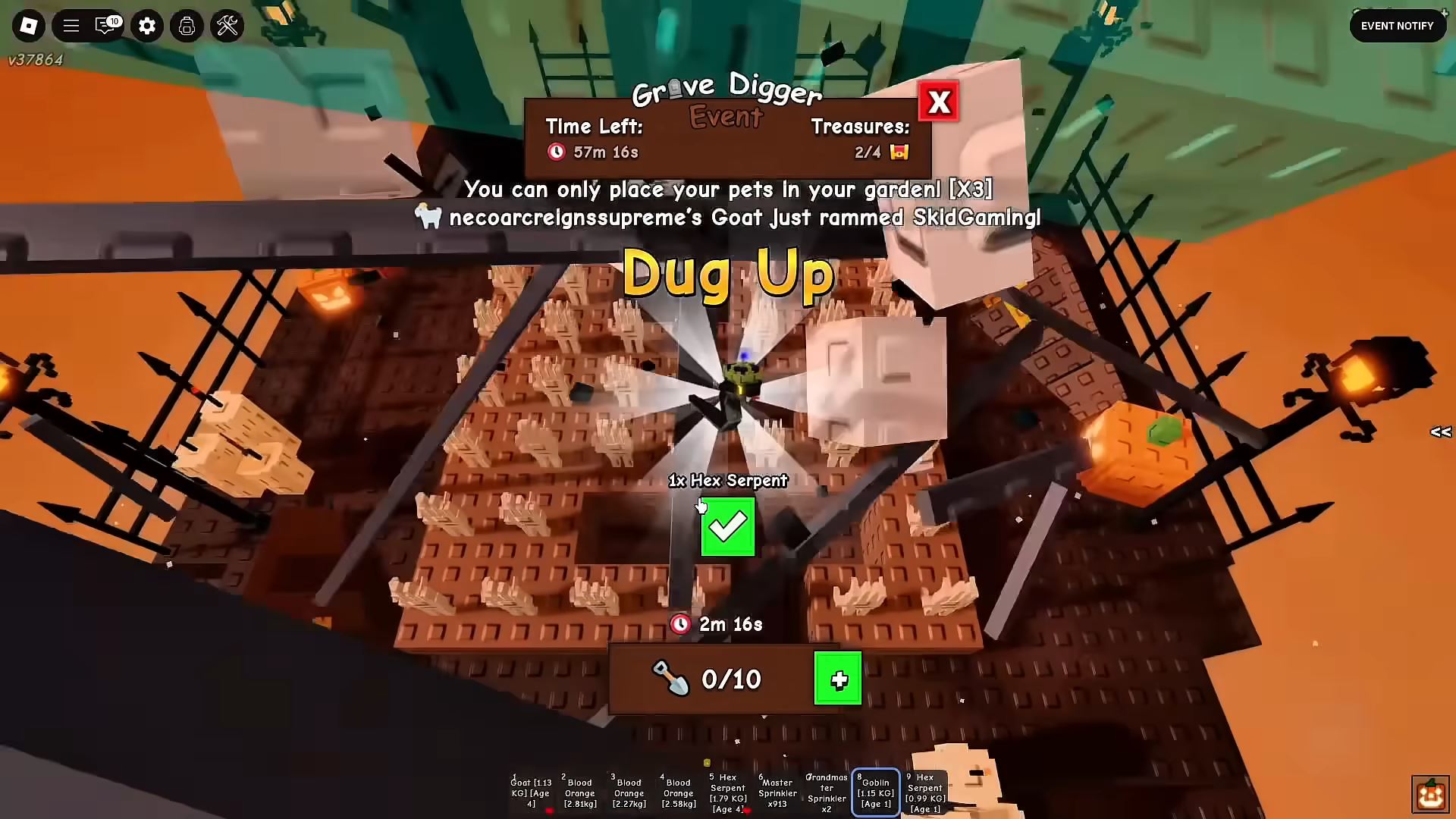 Digging Hex Serpent Pet (Image via Roblox Corporation)