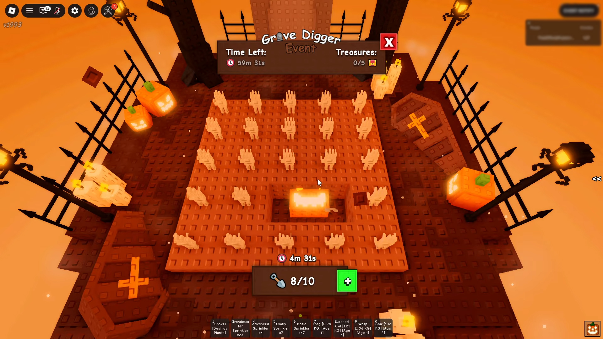 Click on the boxes to start digging (Image via Roblox Corporation | @TheOfficialFuzion/YouTube)