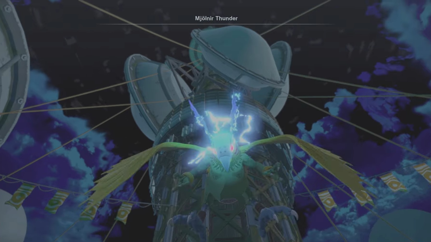 Parrotmon using Mjölnir Thunder (Image via Bandai Namco Entertainment)