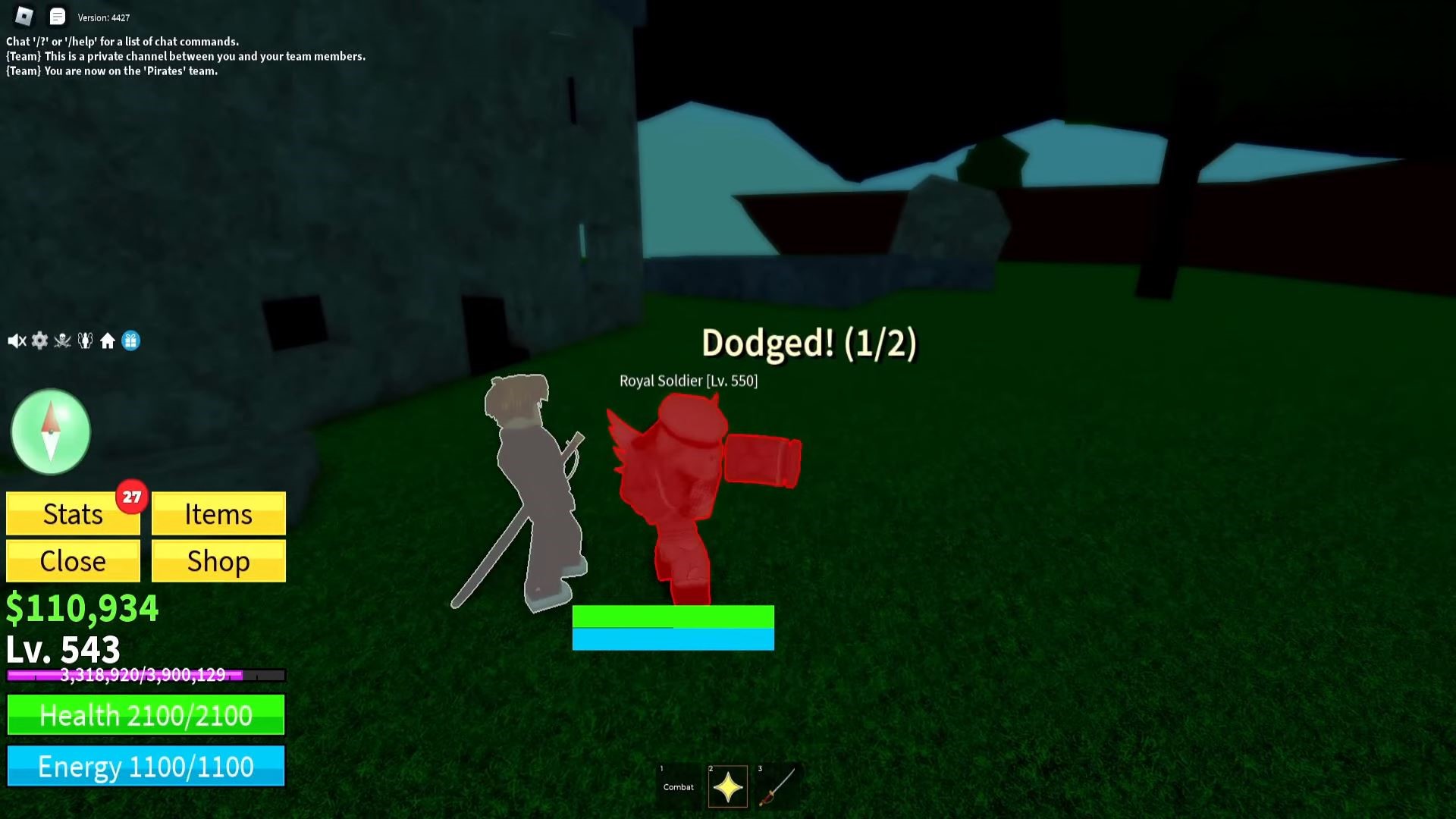 Dodging (Image via Roblox Corporation)