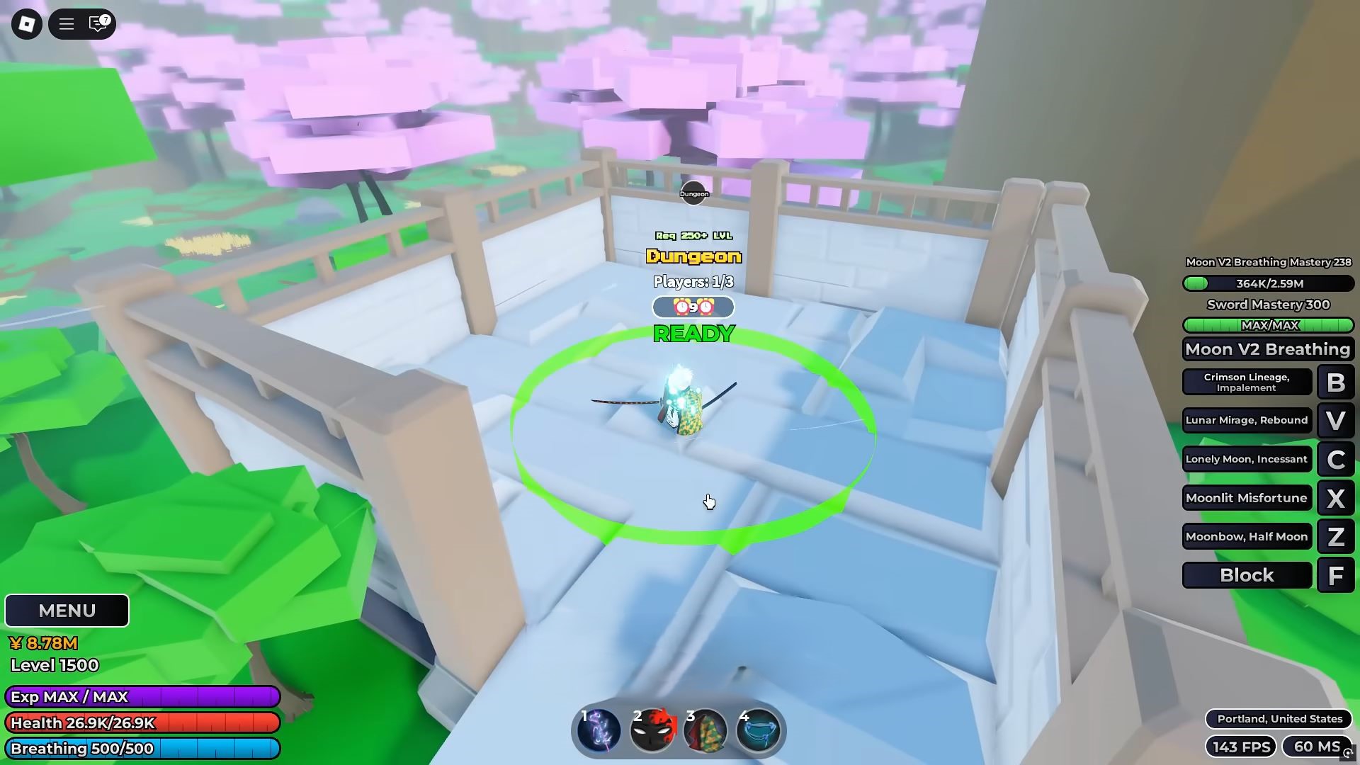 Dungeon area in Weak Legacy 2(Image via Roblox Corporation)