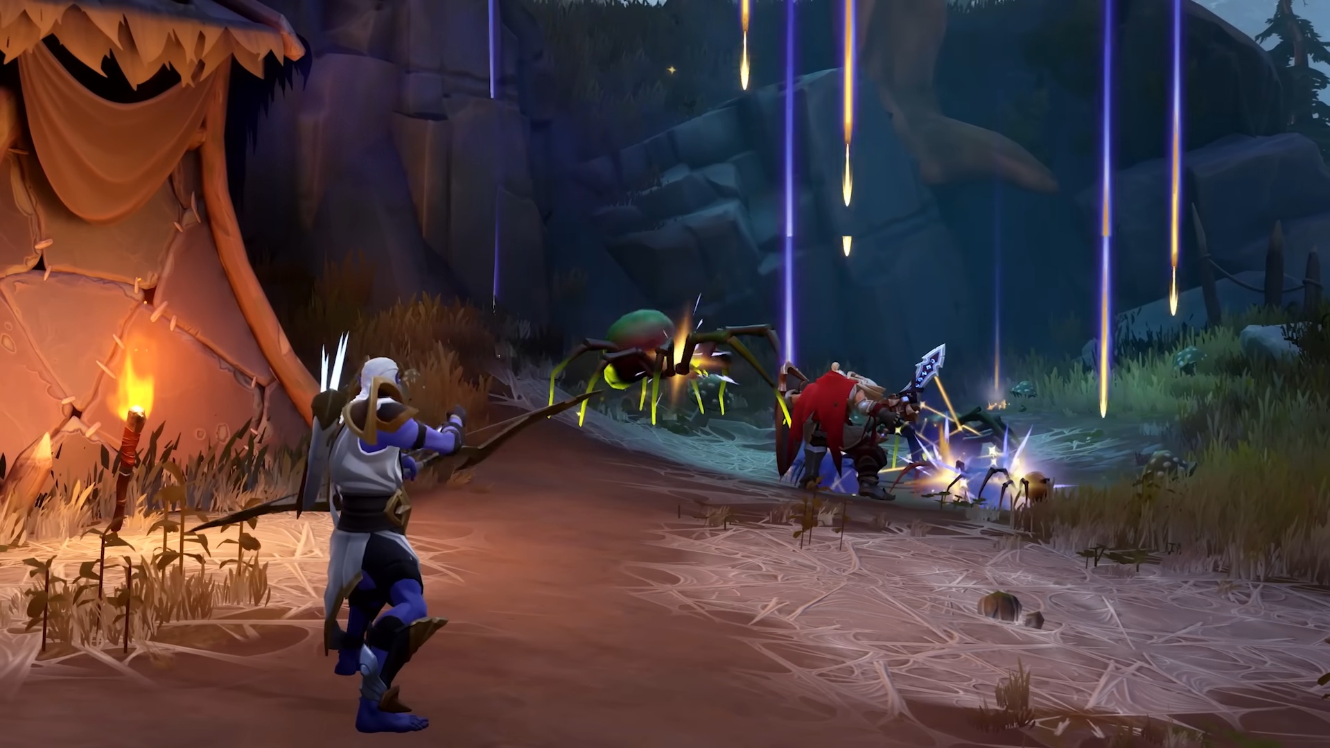 Elarion rains down a volley of arrows on enemies