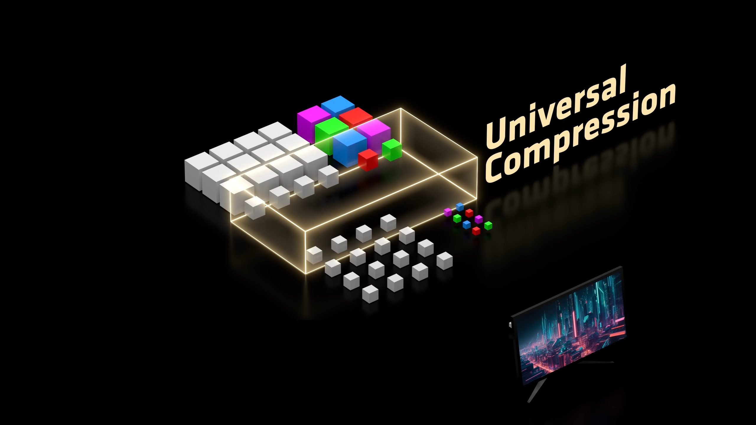Picture describes how Universal Compression will prevent memory bandwidth bottlenecking