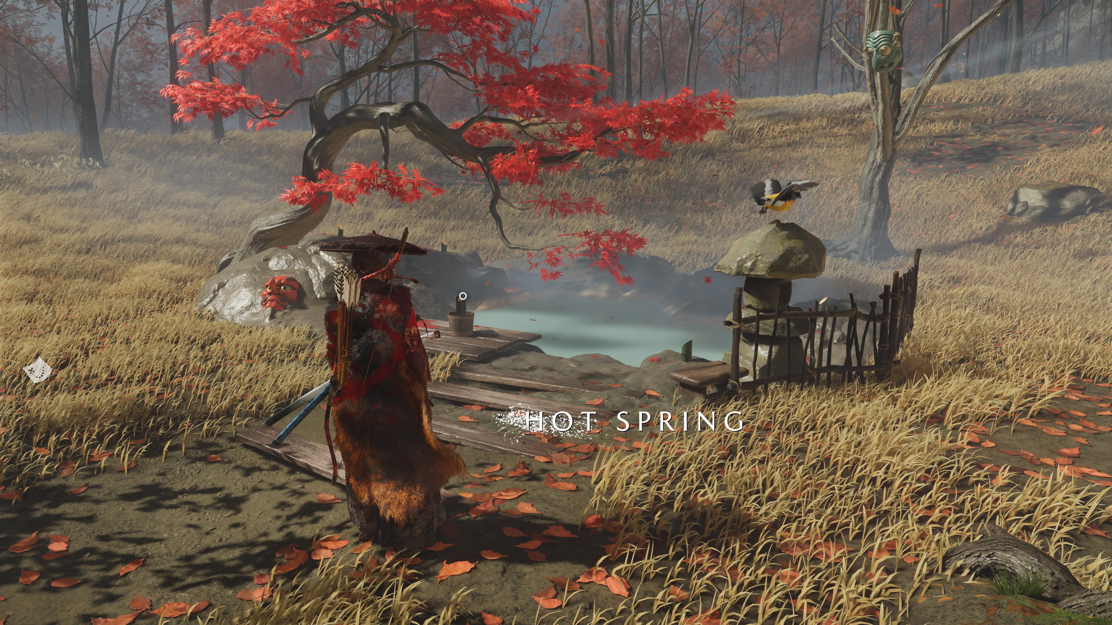 Hot Springs increase your health in Ghost of Yotei (Image via Deltia's Gaming and Sucker Punch)