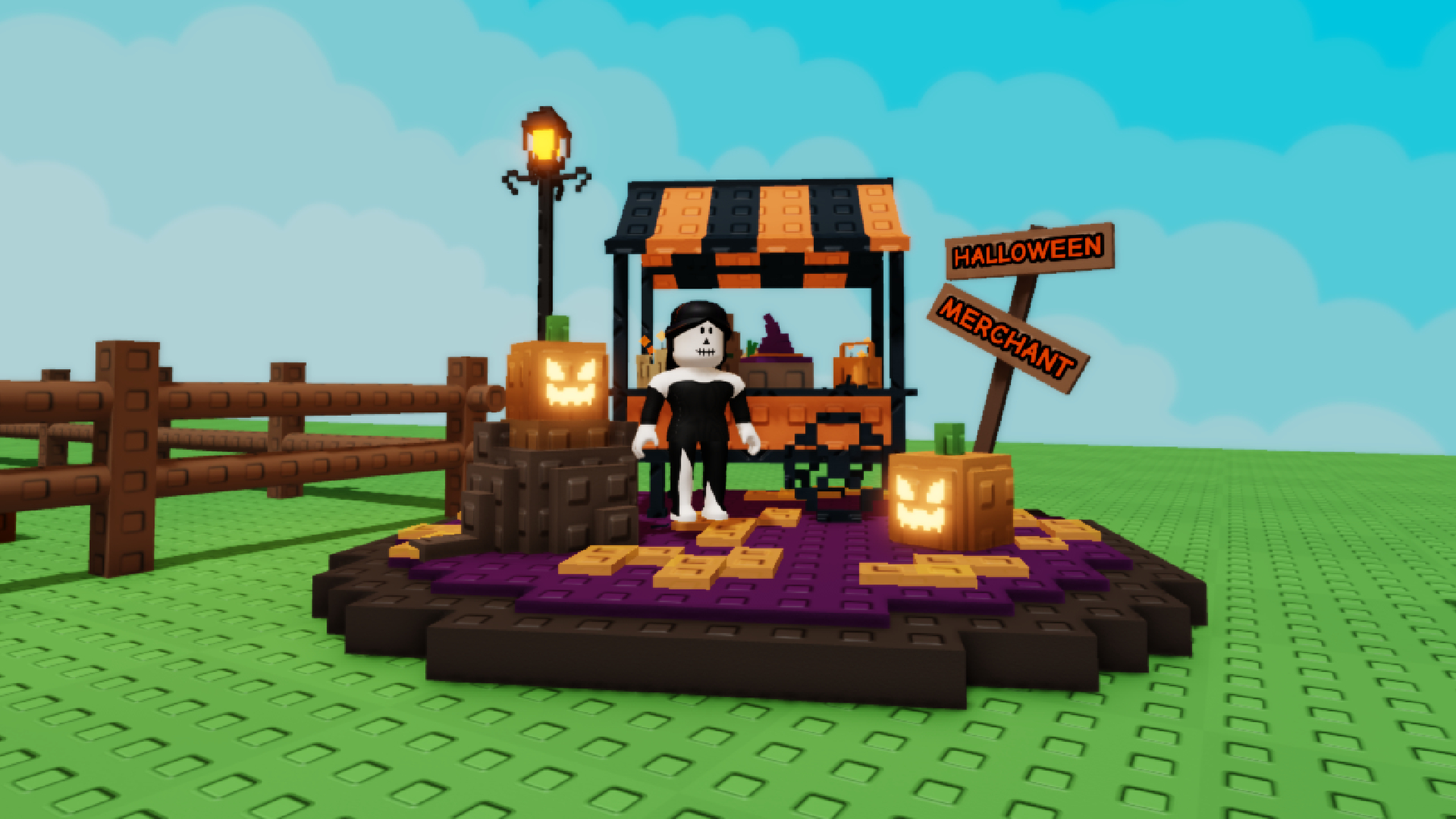 Grow a Garden's Halloween Merchant (Image via Roblox Corporation)