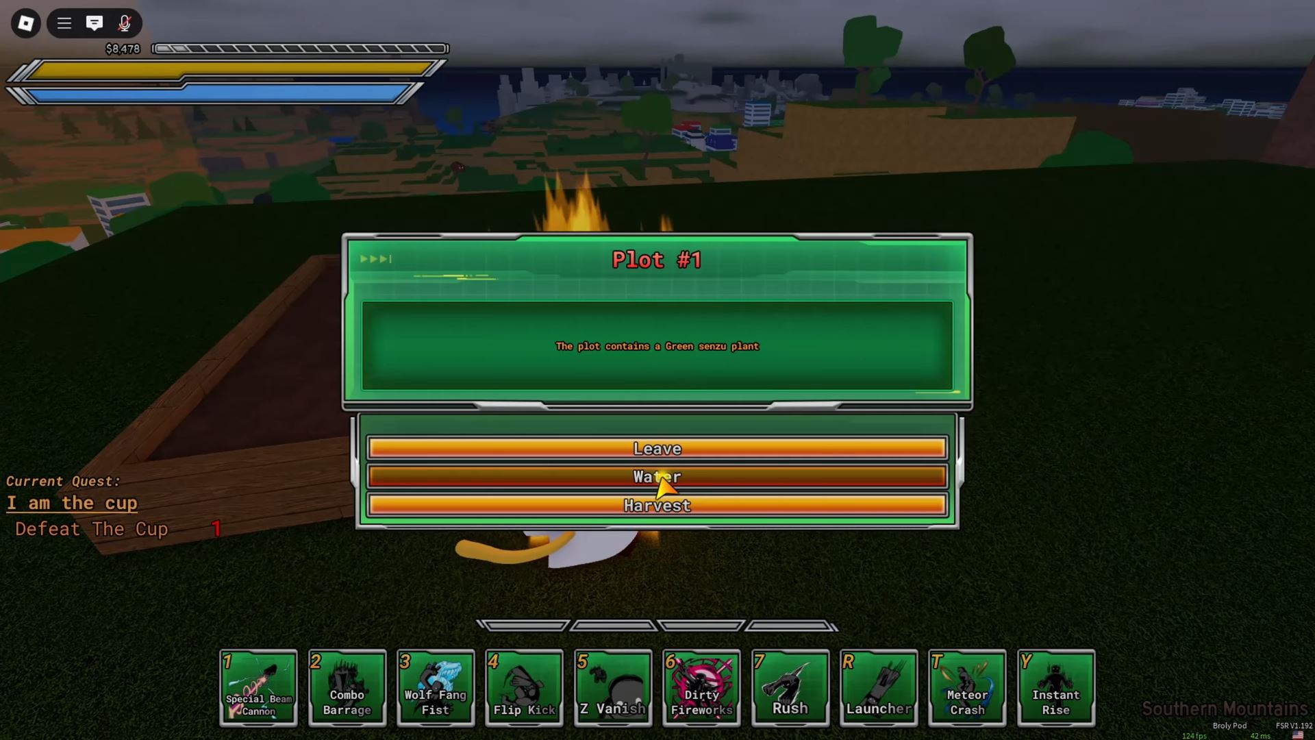 Growing Senzu Beans (Image via Roblox Corporation)