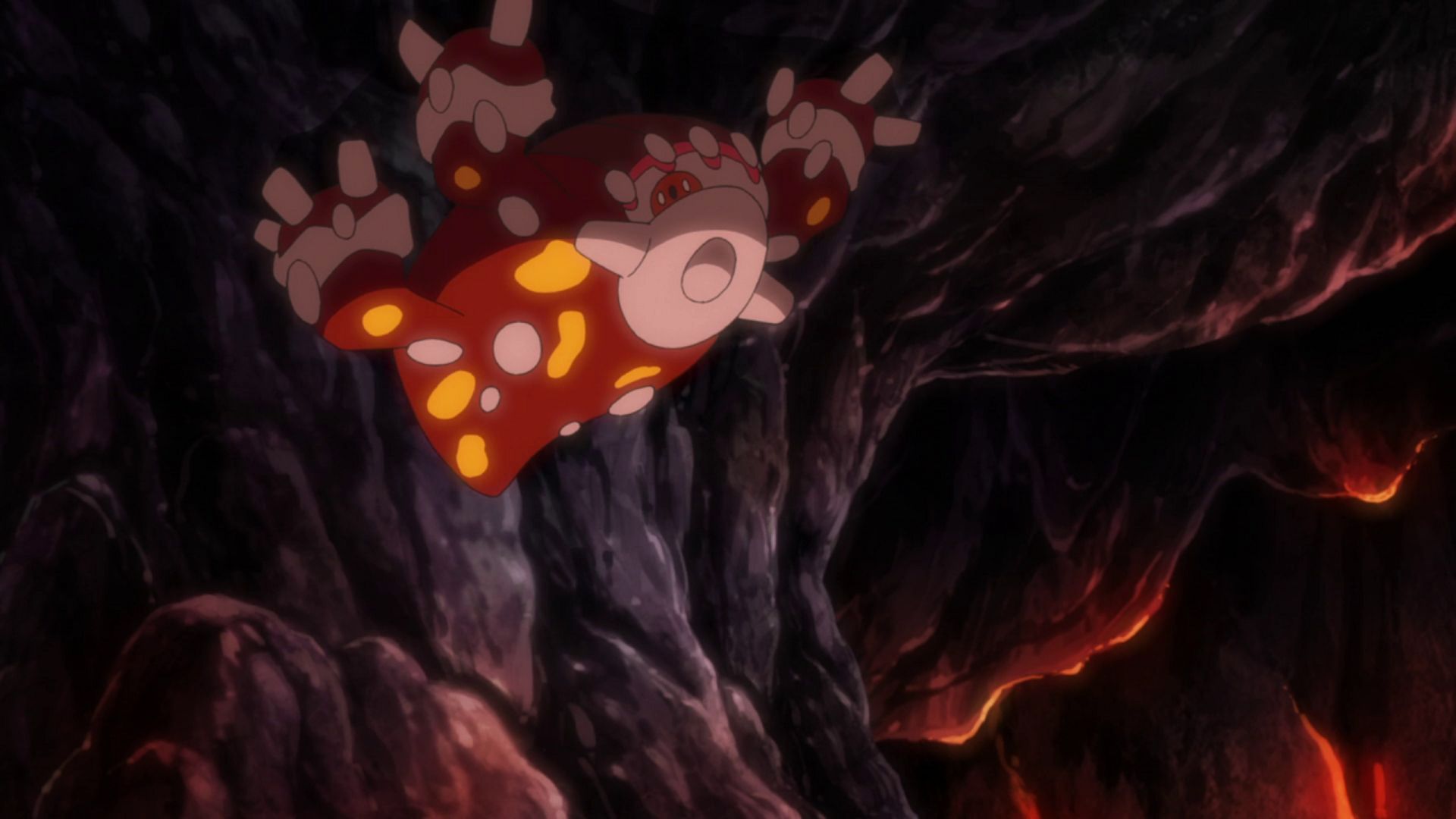 Heatran in the anime (Image via TPC)