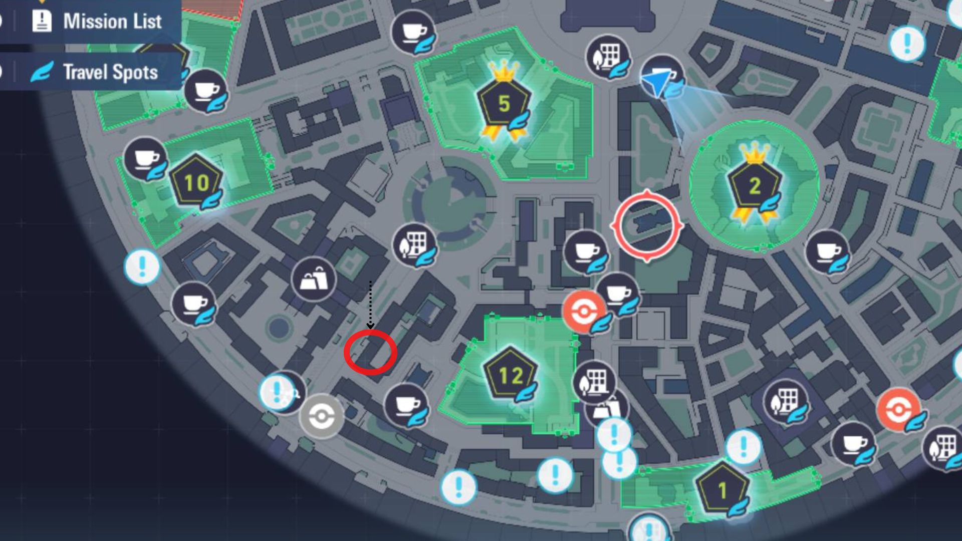 Pidgeot location (Image via Deltias Gaming/TPC)
