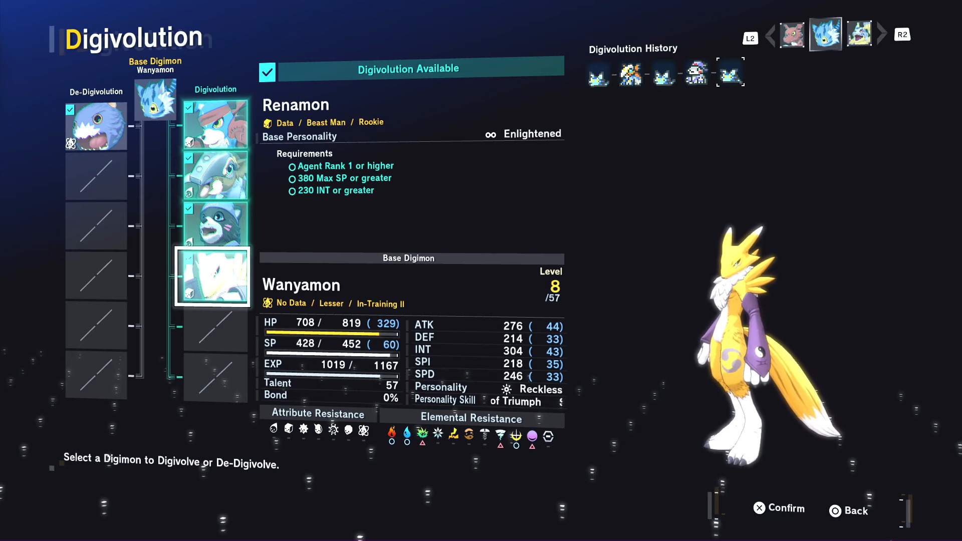 Renamon Digivolution Requirements (Image via Bandai Namco Entertainment | @ShadowShak/YouTube)