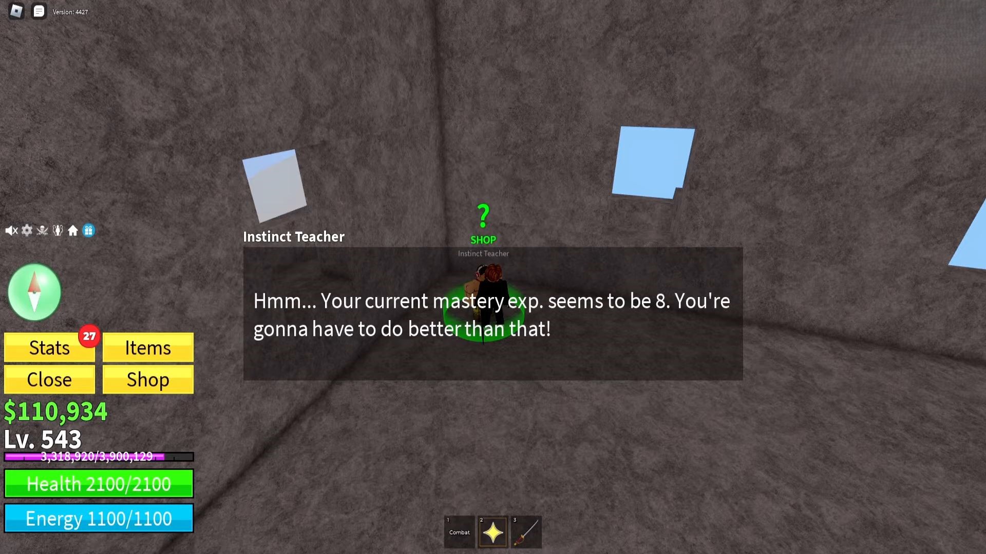 Instinct mastery (Image via Roblox Corporation)