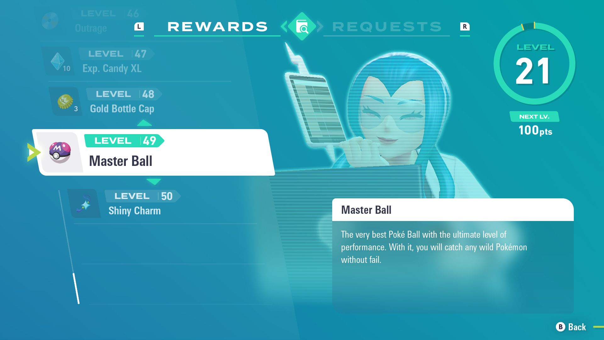 Unlock the Master Ball at Level 49 (Image via The Pokemon Company)