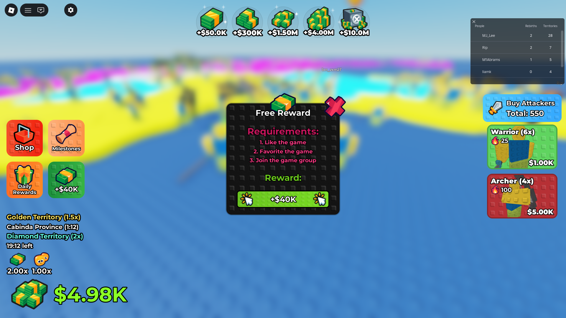 An image from Noobs War in Roblox