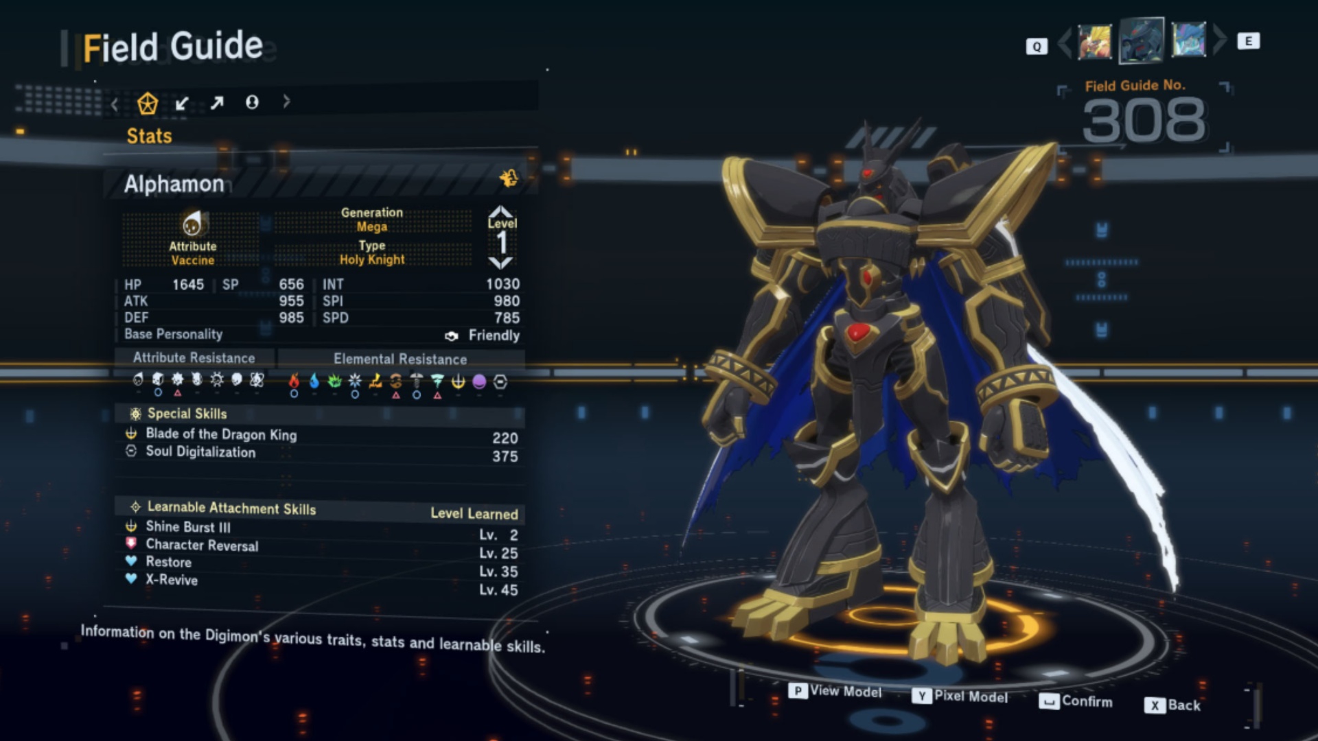 Alphamon Stats (Image via Bandai Namco Entertainment)