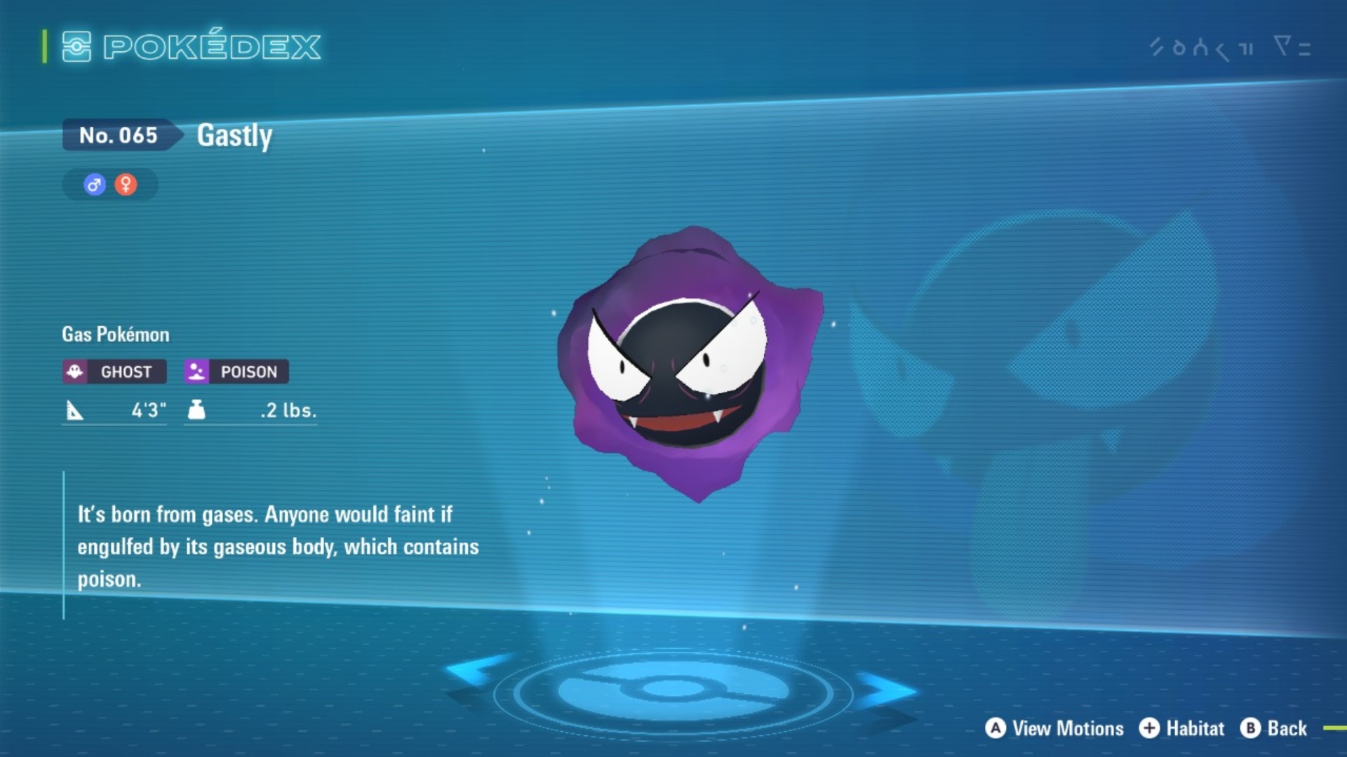 Gastly in Pokemon Legends Z-A (Image via TPC)