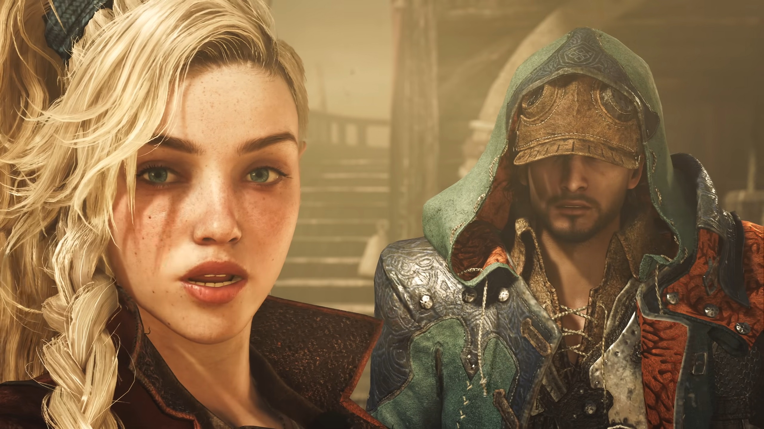 Picture of Gemma and Hunter in Monster Hunter Wilds