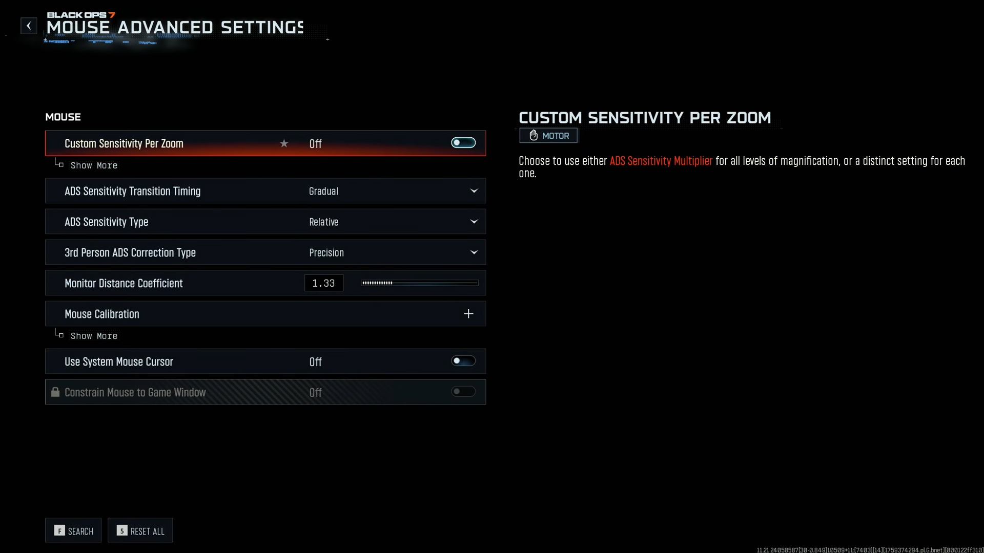 Black Ops 7 Beta: Mouse Settings (Image via Activision)