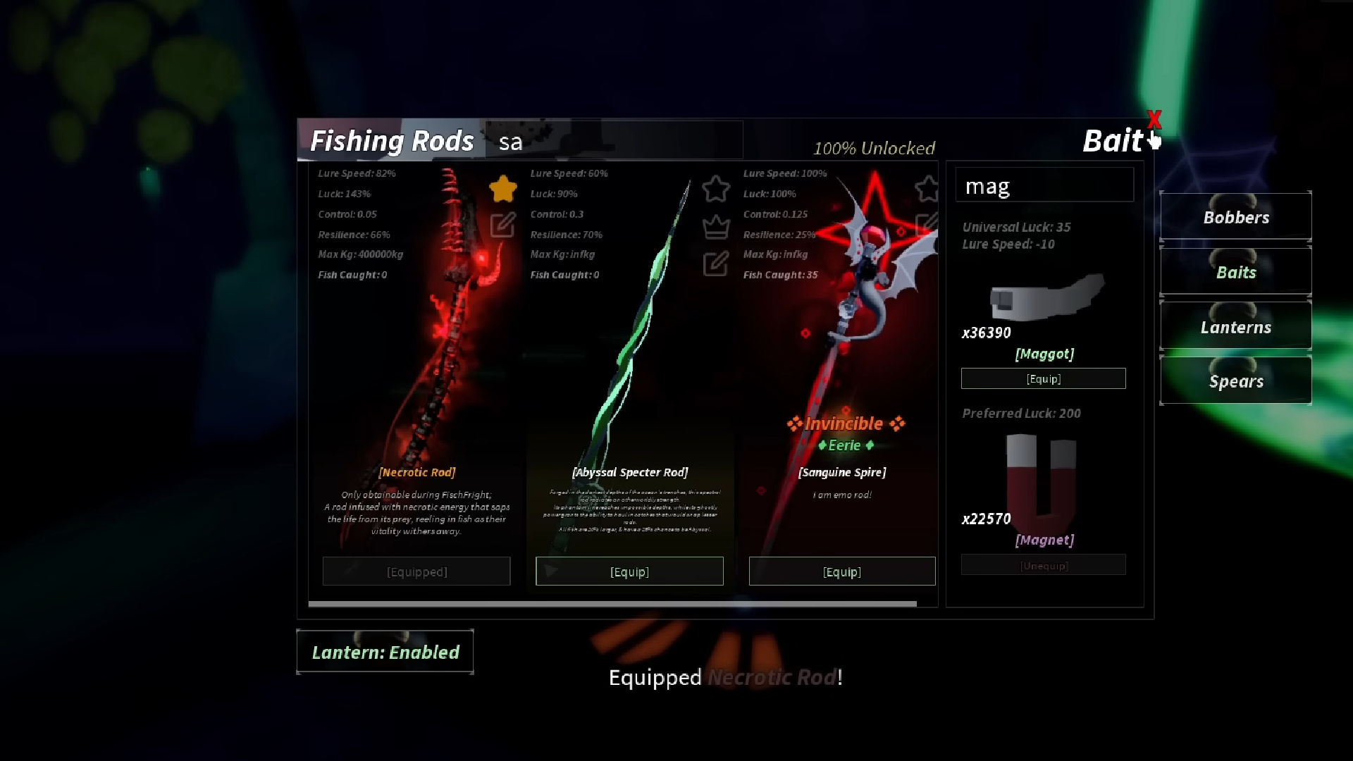 Necrotic Rod in Fisch (Image via Roblox Corporation)