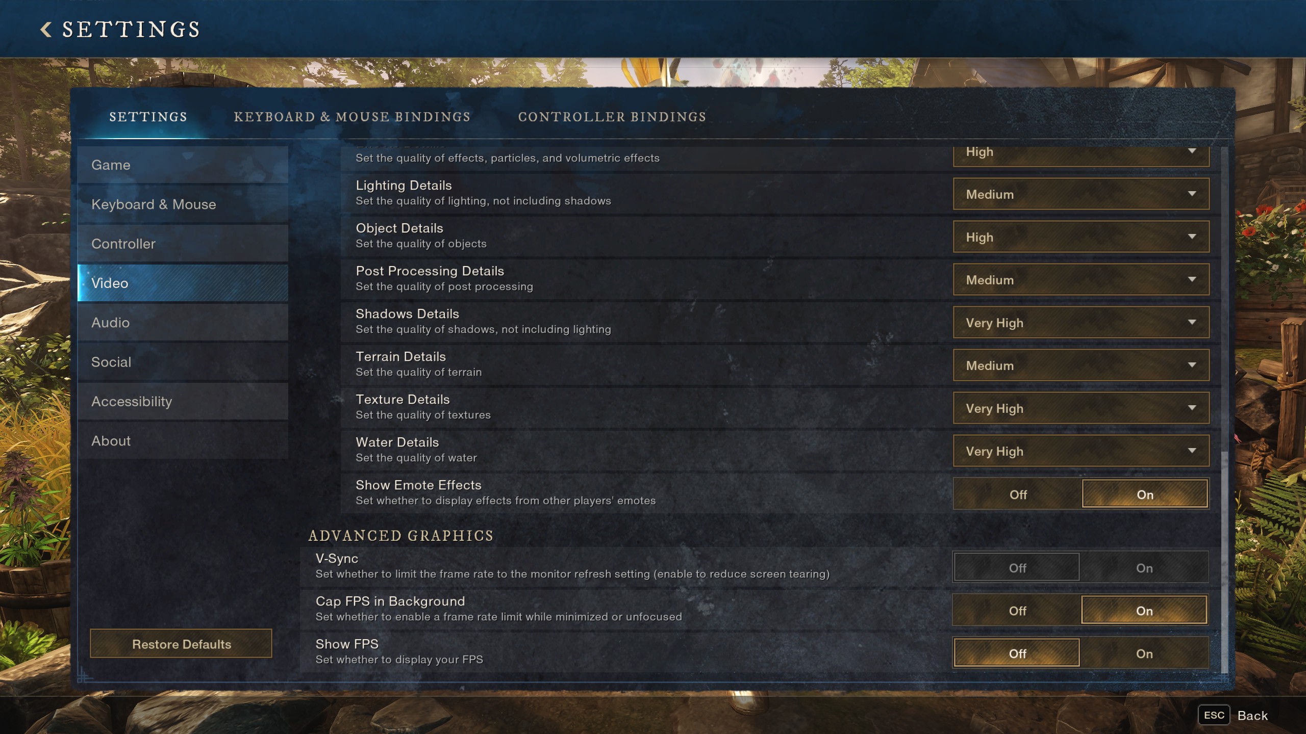 New World Graphics Settings page 3 (Image via Amazon Games)