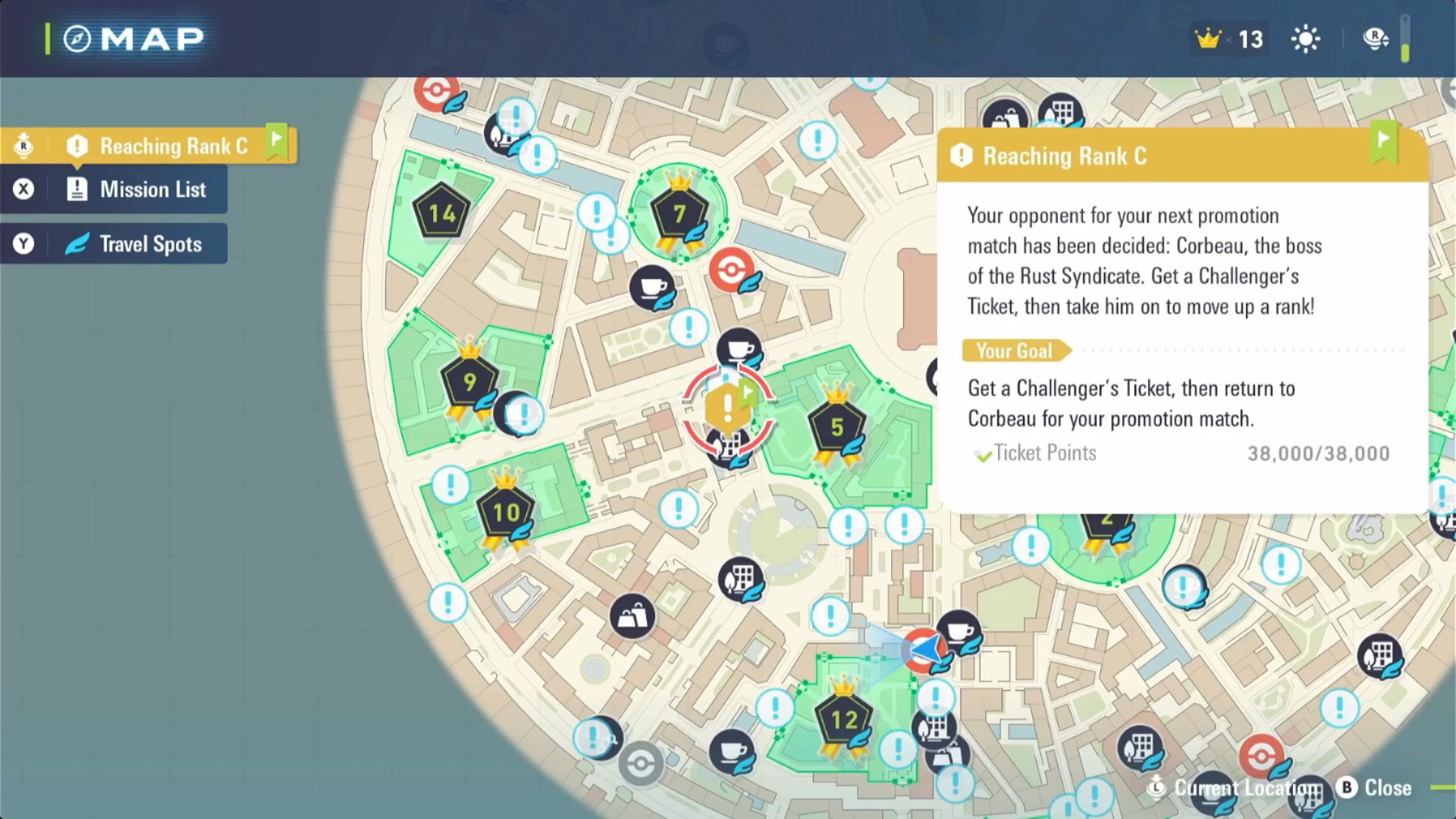 Pokemon Legends Z-A Reaching Rank C - Get A Challenger Ticket