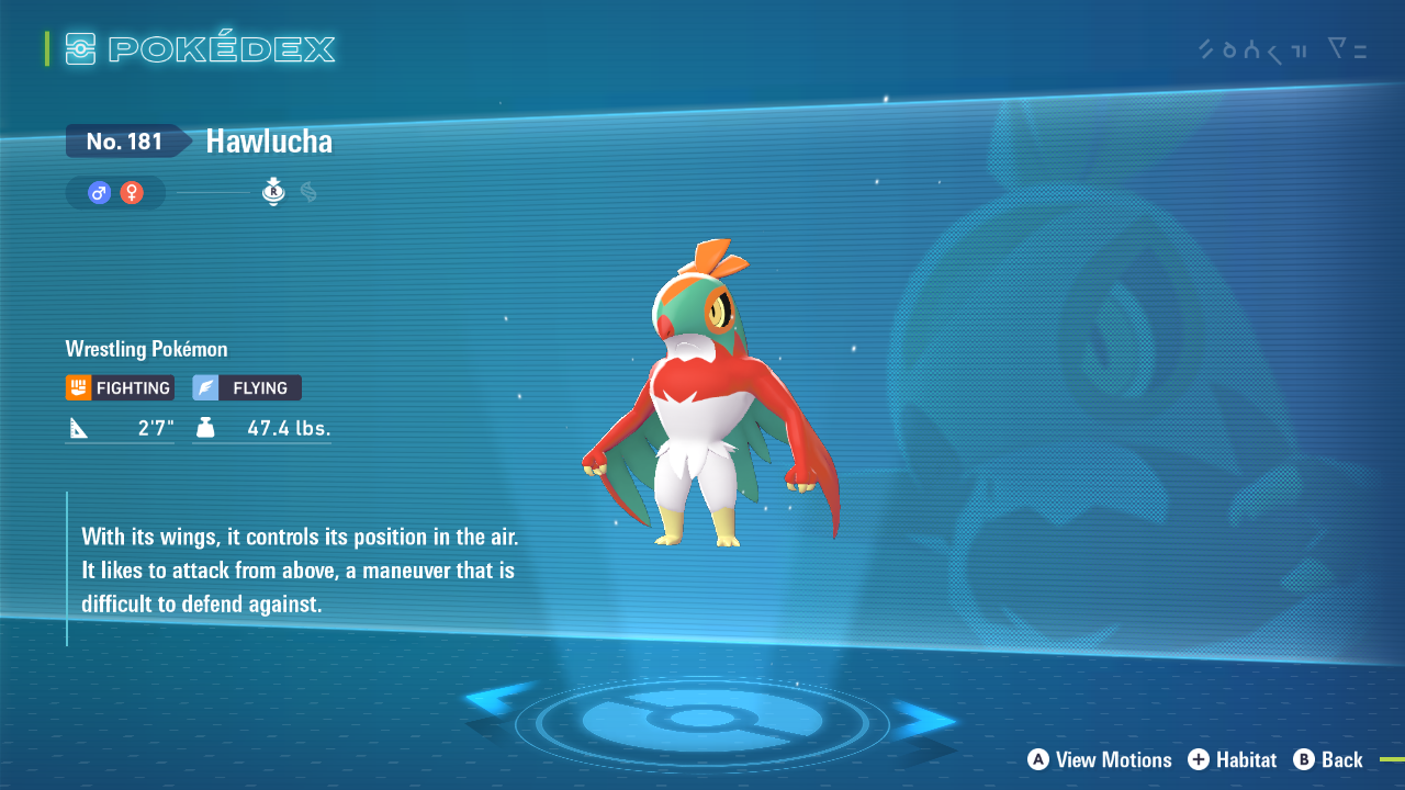 Hawlucha best nature and moveset in Legends Z-A (Image via The Pokemon Company)
