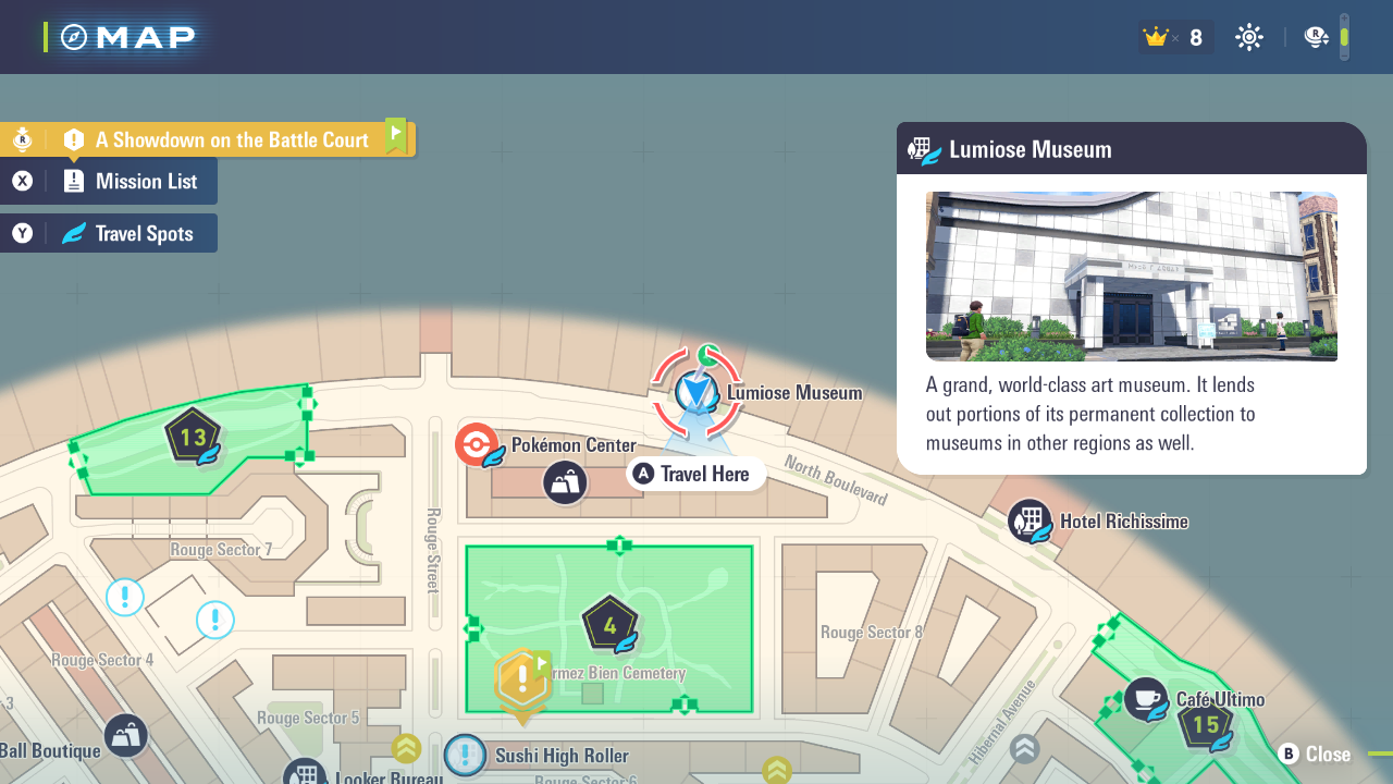 Go to the Lumiose Museum (Image via The Pokemon Company)