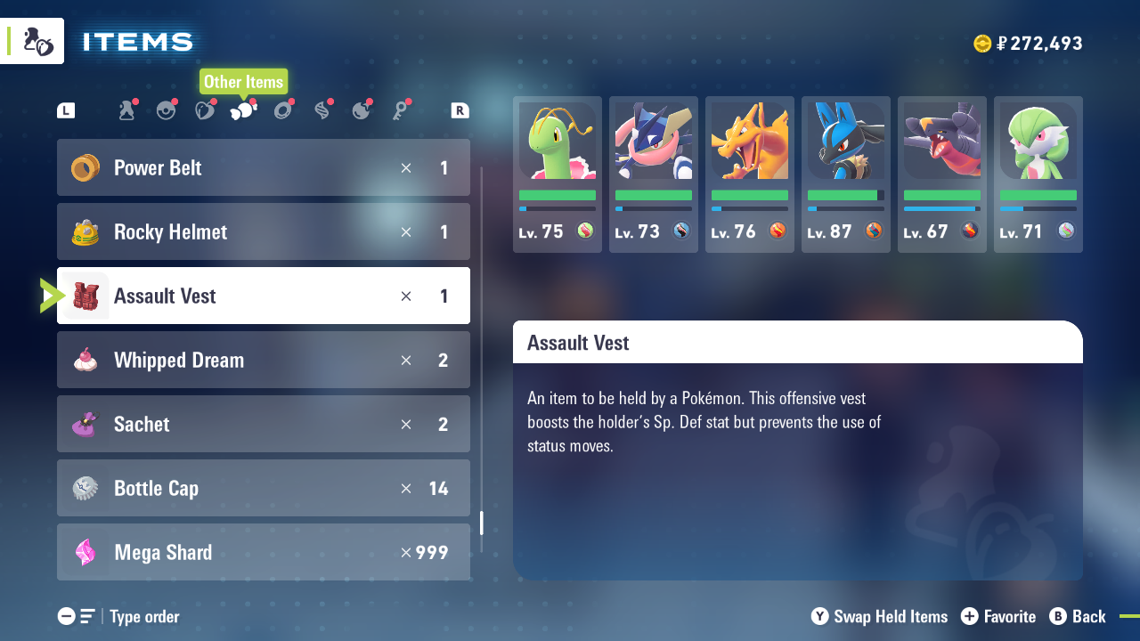 Assault Vest is one of the best items in Legends Z-A (Image via The Pokemon Company) Items Tier List
