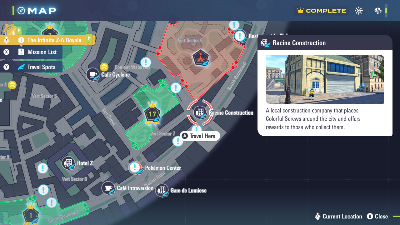 Racine Construction location (Image via The Pokemon Company)