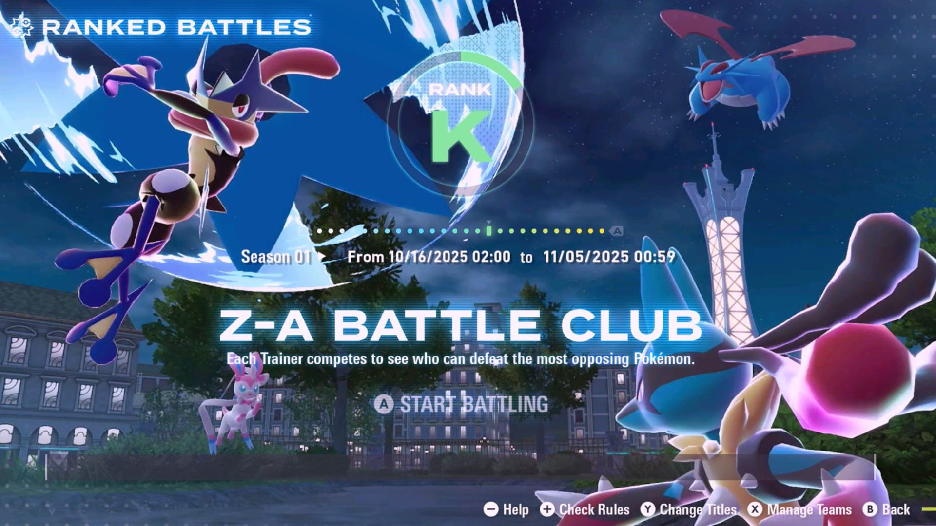Reach Rank K to use Mega Greninja (Image via TPC | @AustinJohnPlays/X)