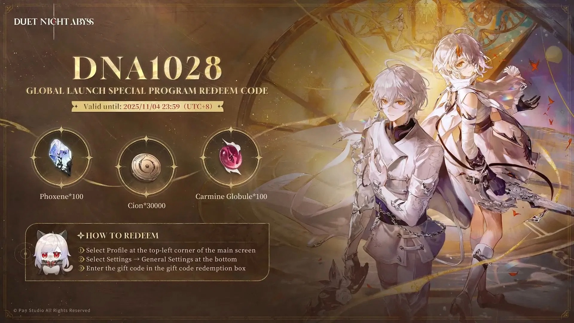 Redeem the codes from within the game's settings
