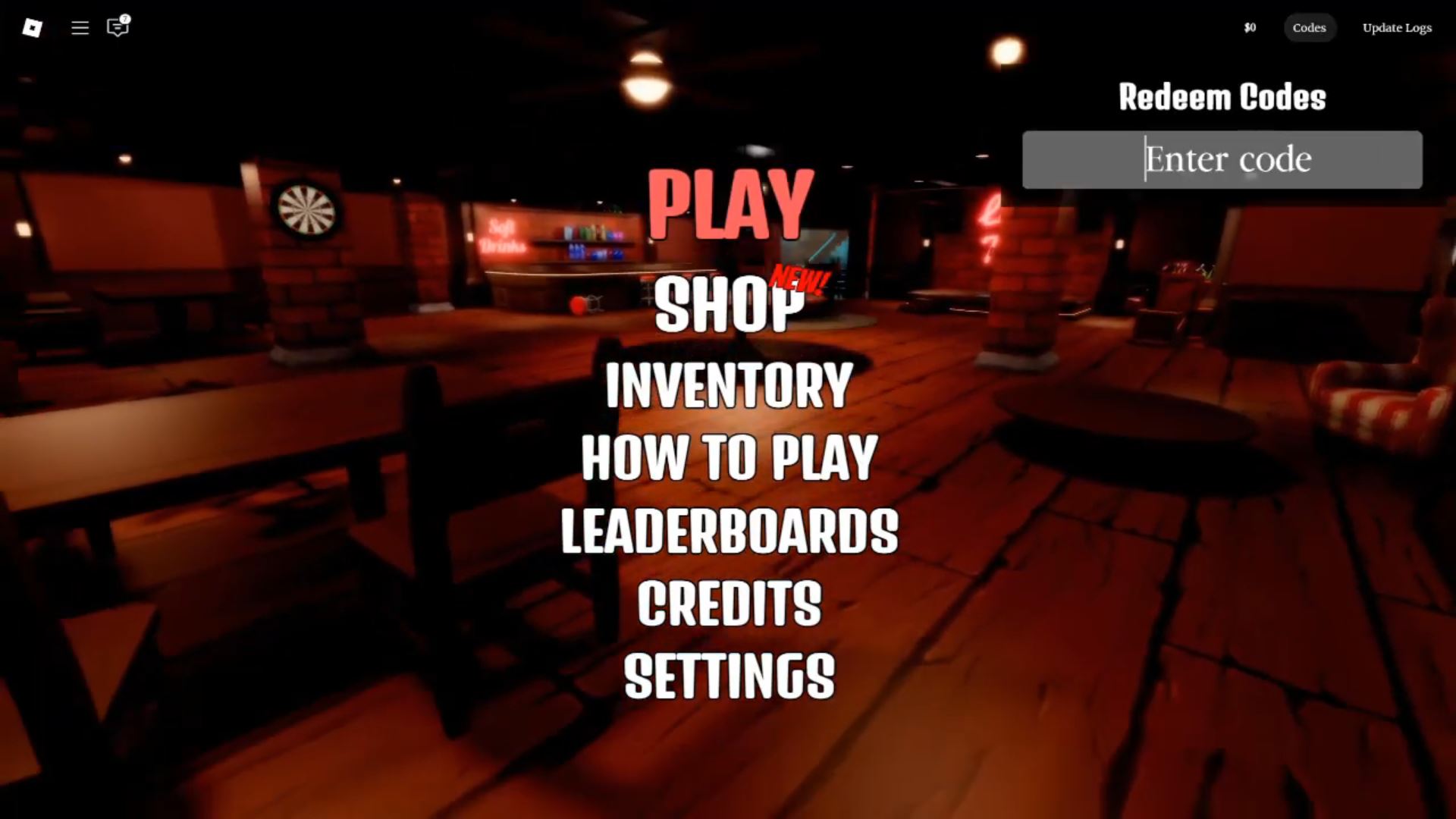 Redeeming codes for free rewards (Image via Roblox Corporation)
