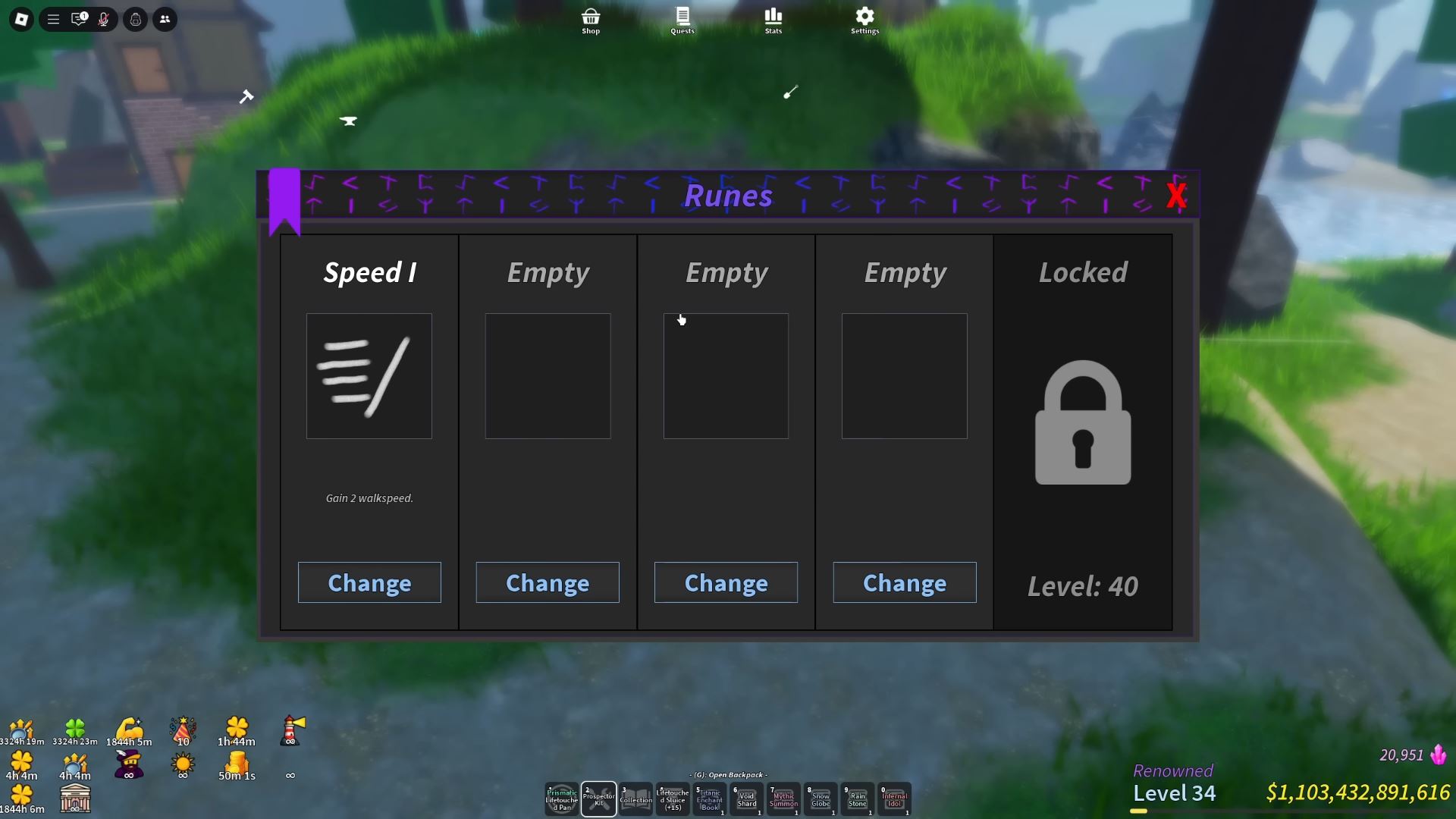 Rune in Prospecting (Image via Roblox Corporation)