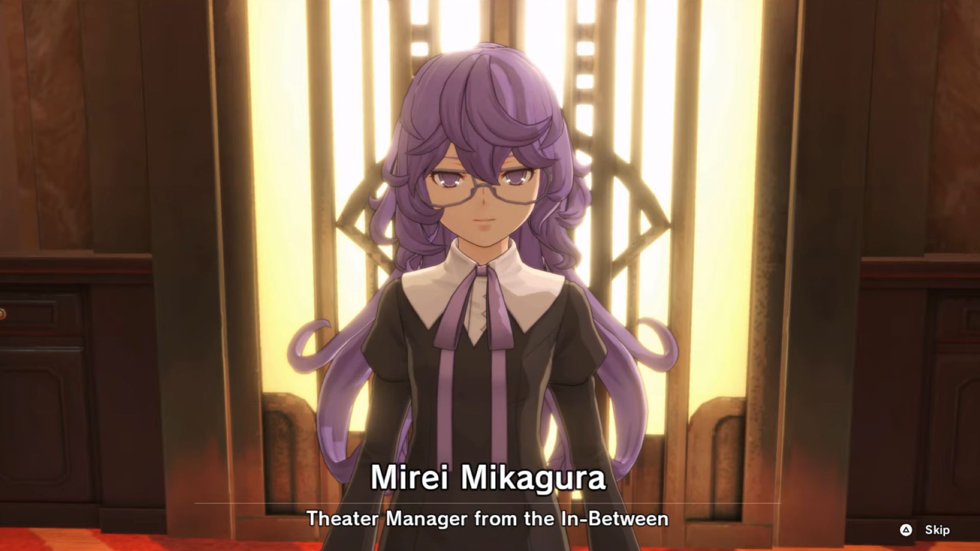 Mirei Mikagura is In-Between Theater's receptionist (Image via Bandai Namco)