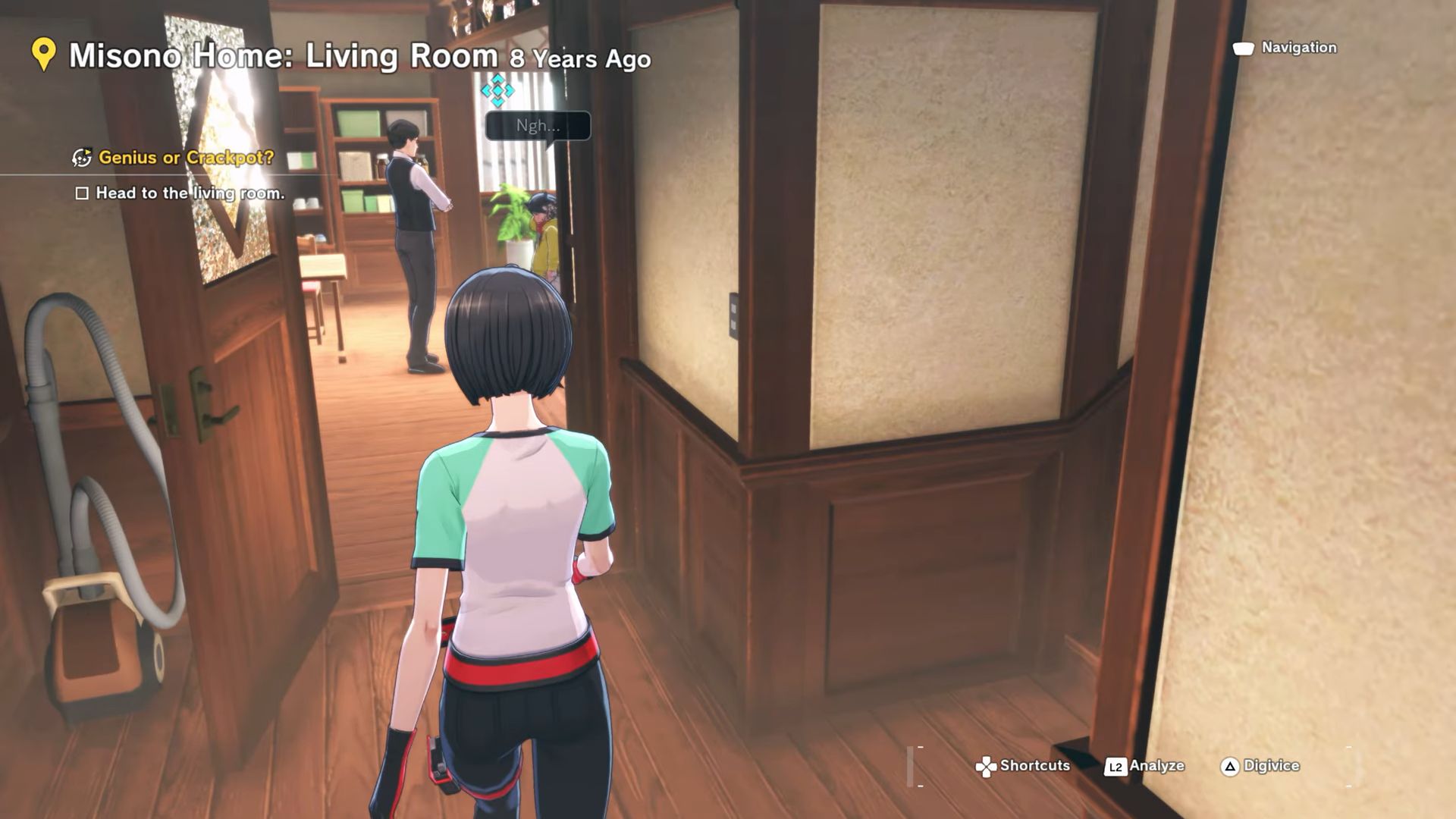 Speak to Kosuke in the living room (Image via Bandai Namco)