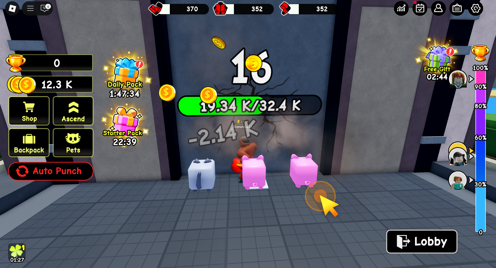 Punching the wall (Image via Roblox Corporation)