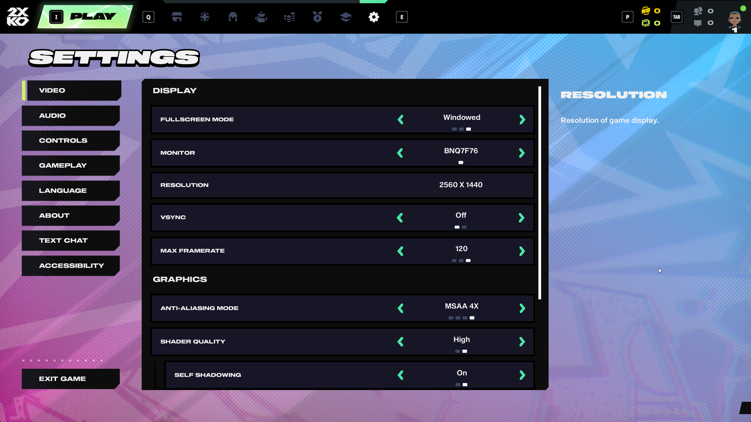 2XKO Settings Page - 1 (Image via Riot Games)