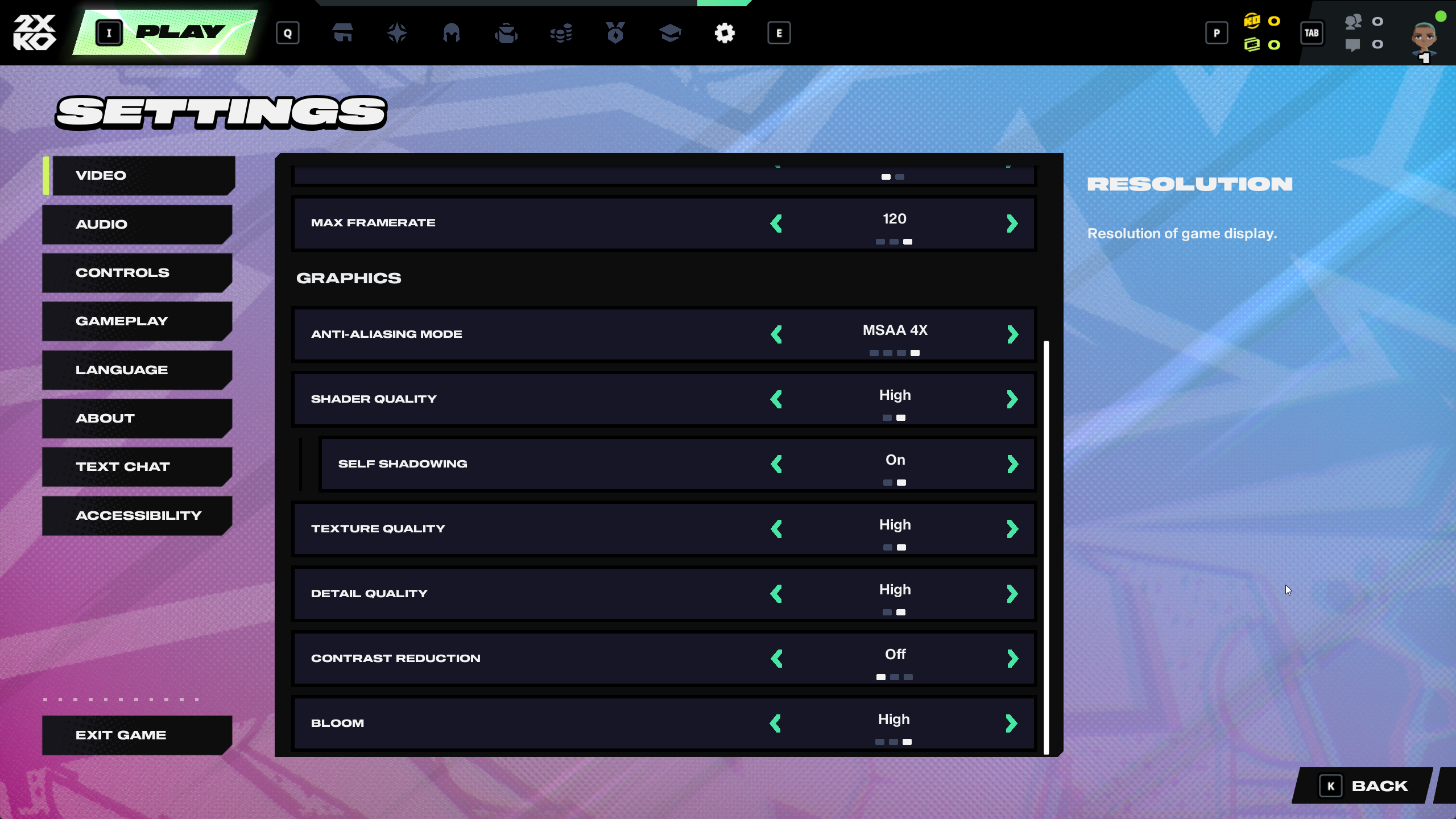 2XKO Settings Page - 2